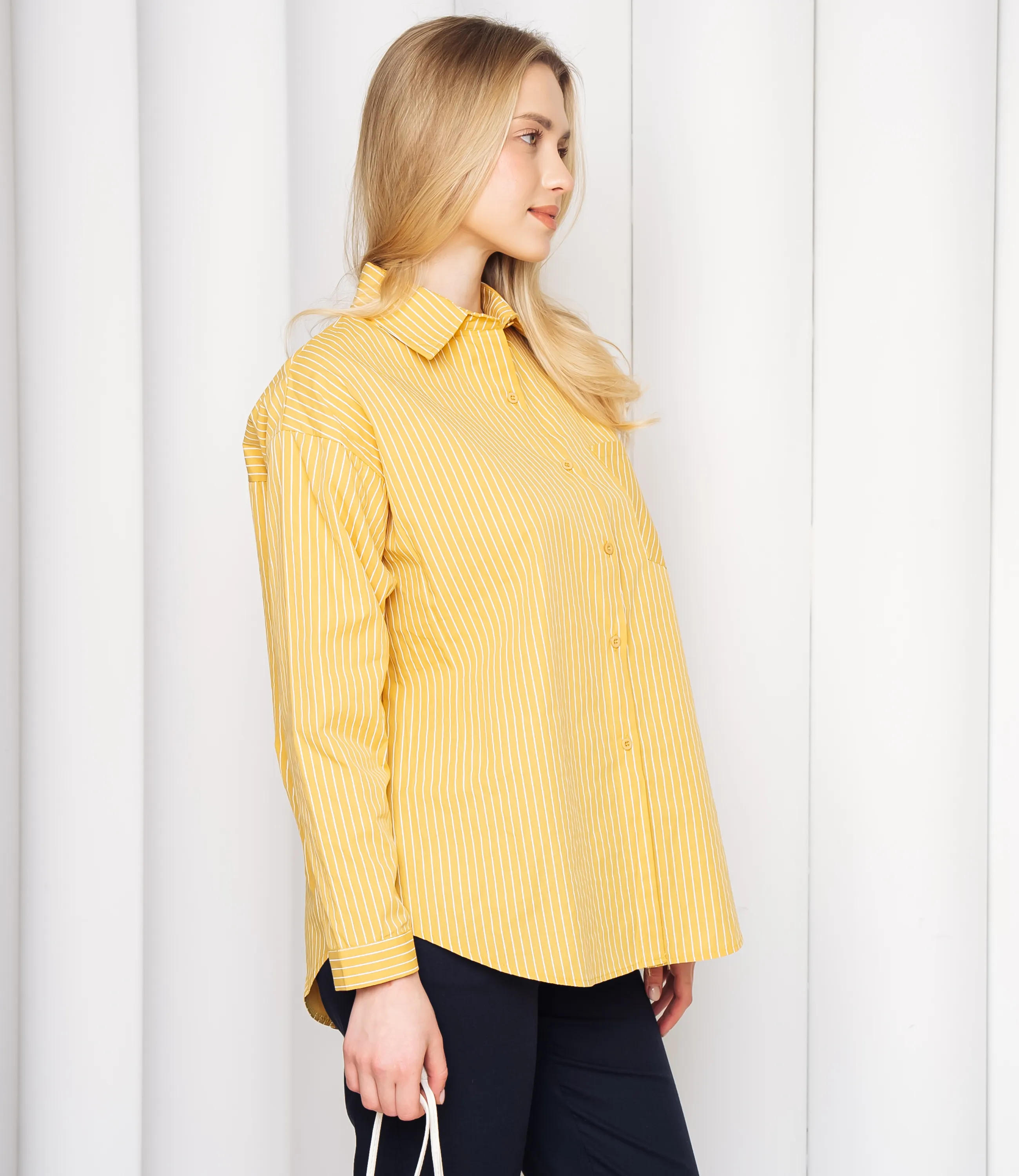 Рубашка #КТ0026, горчичный - фото 2