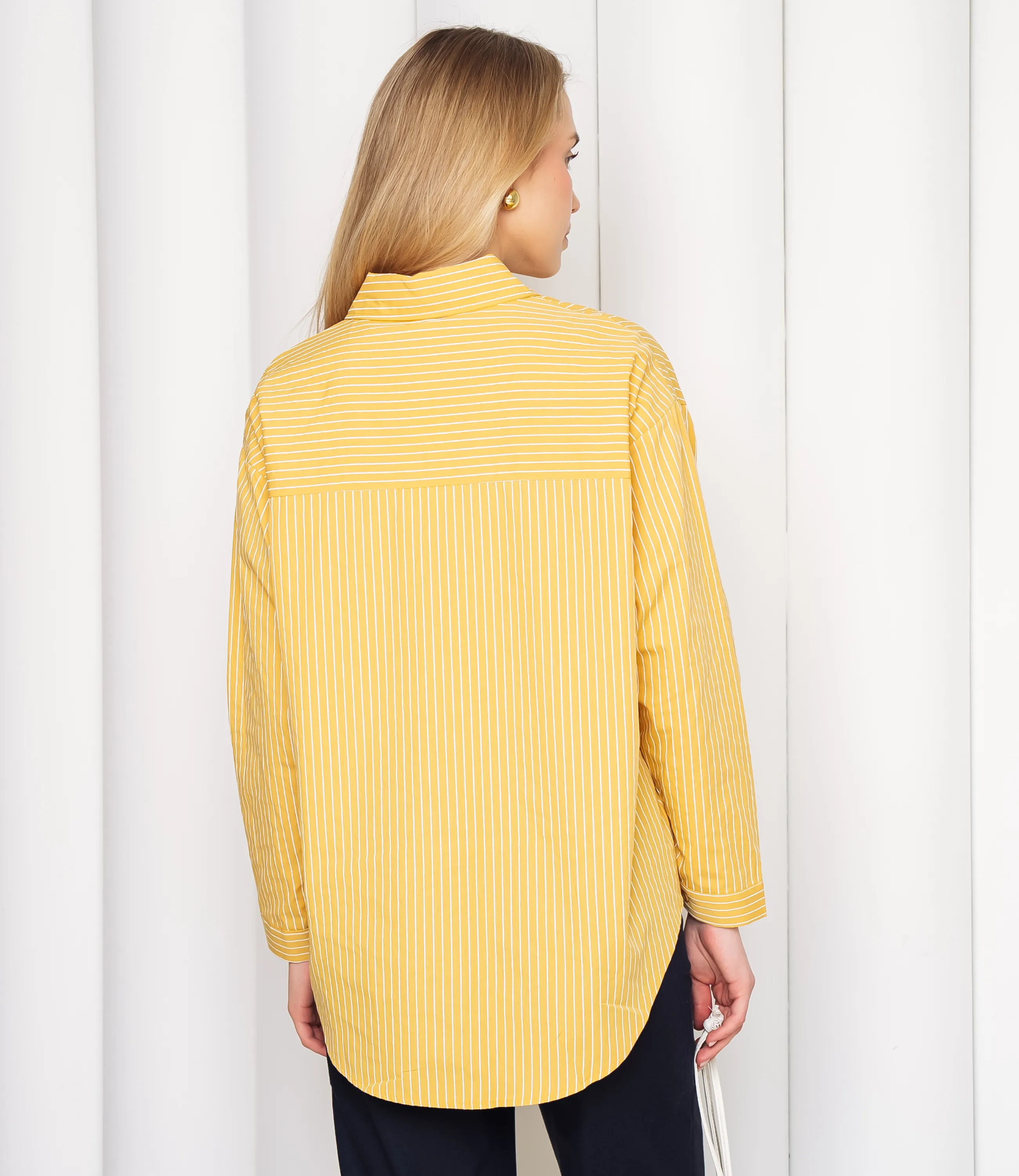 Рубашка #КТ0026, горчичный - фото 3