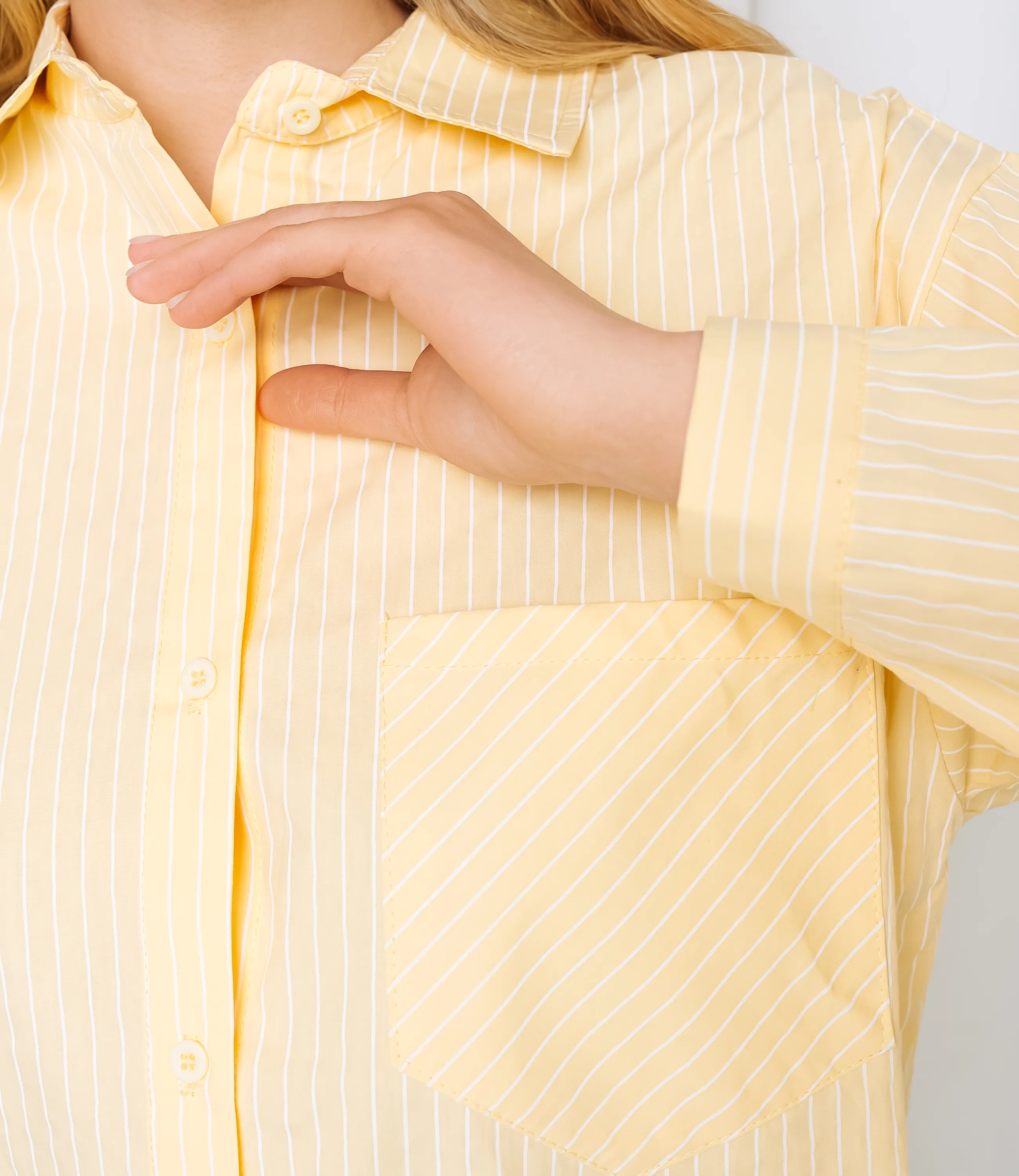 Рубашка #КТ0026, светло-жёлтый - фото 5
