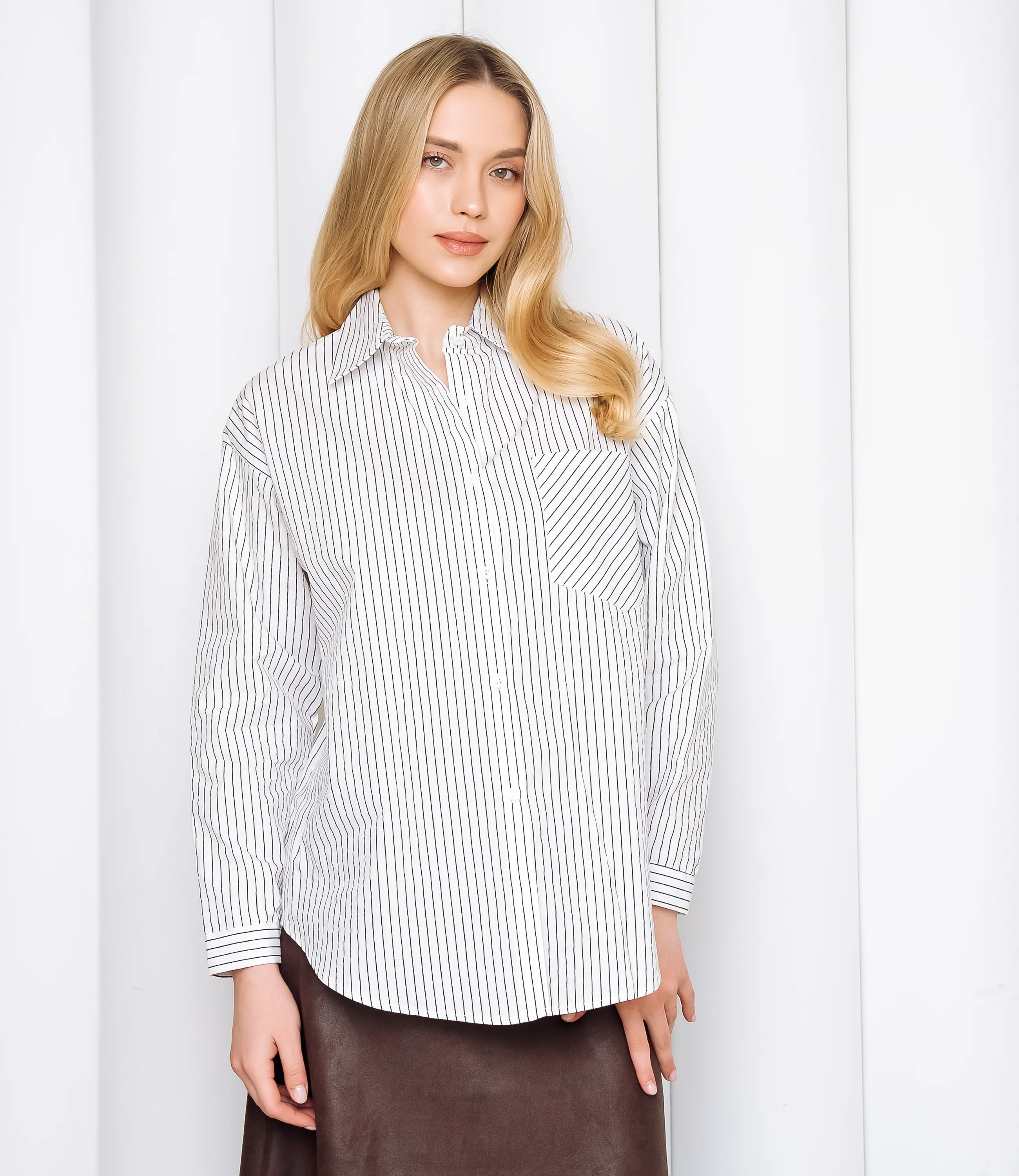 Рубашка #КТ0026, белый - фото 1