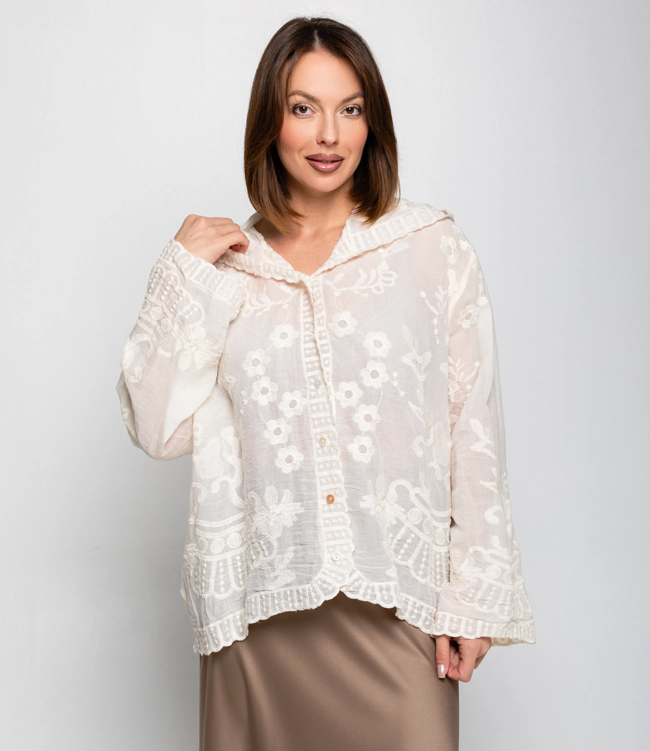 Рубашка #КТ803 (9), светло-бежевый - фото 1