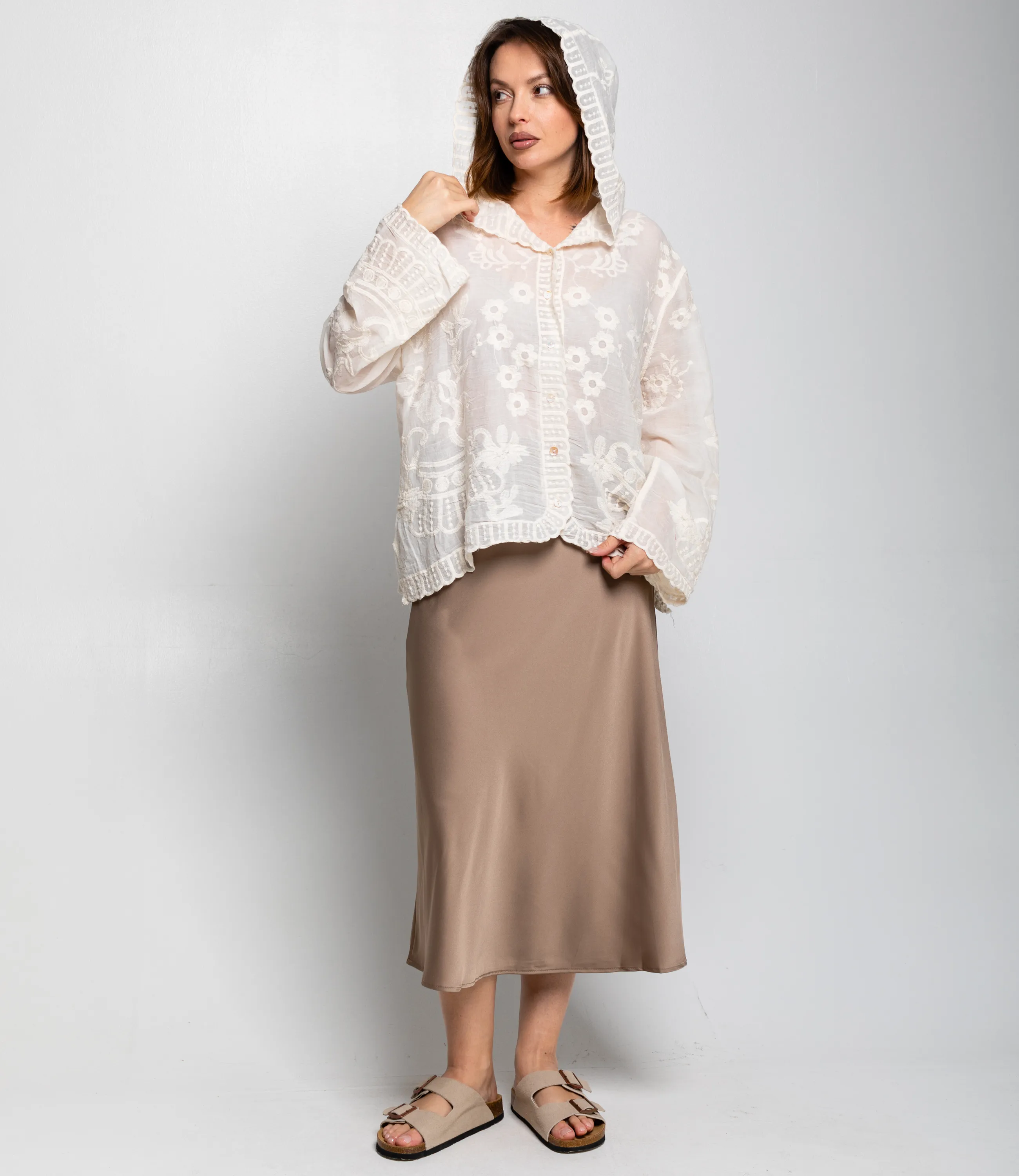 Рубашка #КТ803 (9), светло-бежевый - фото 4