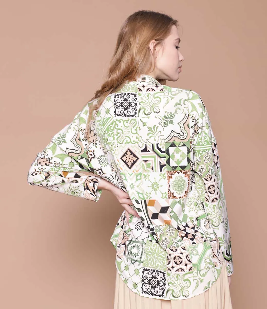 Рубашка #8810****, зелёный - фото 4
