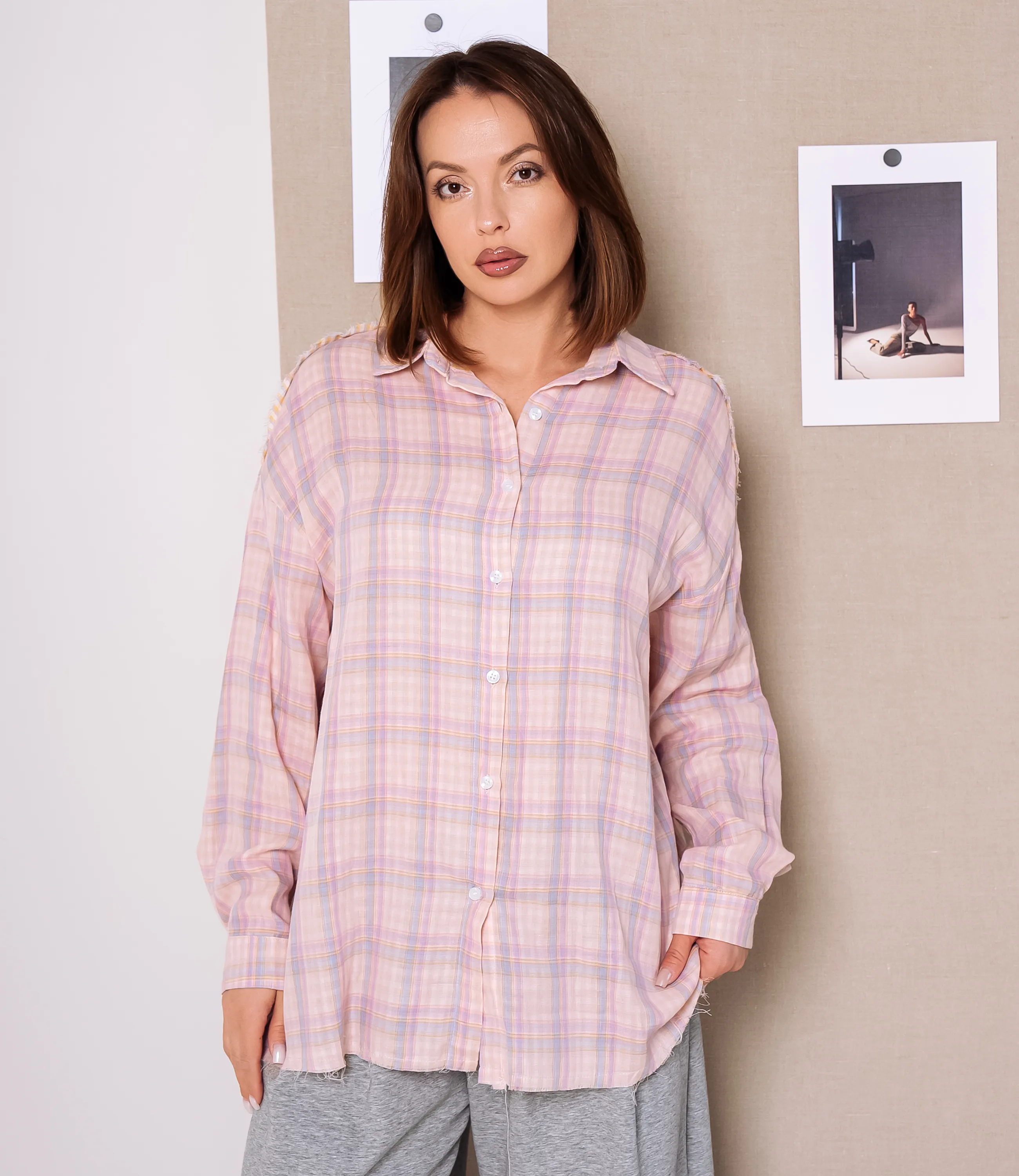 Рубашка #КТ2358 (4), пудровый - фото 1