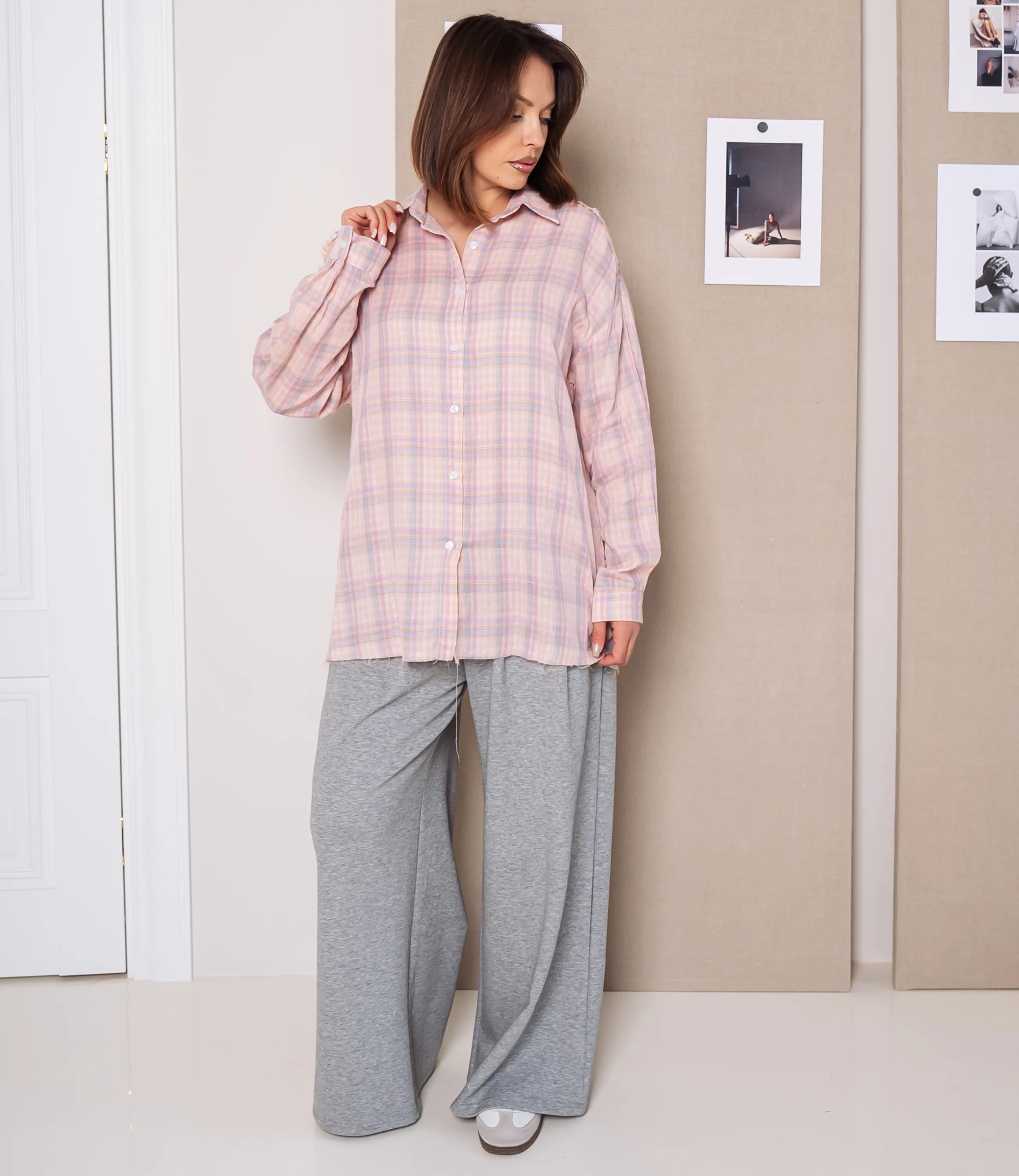 Рубашка #КТ2358 (4), пудровый - фото 4