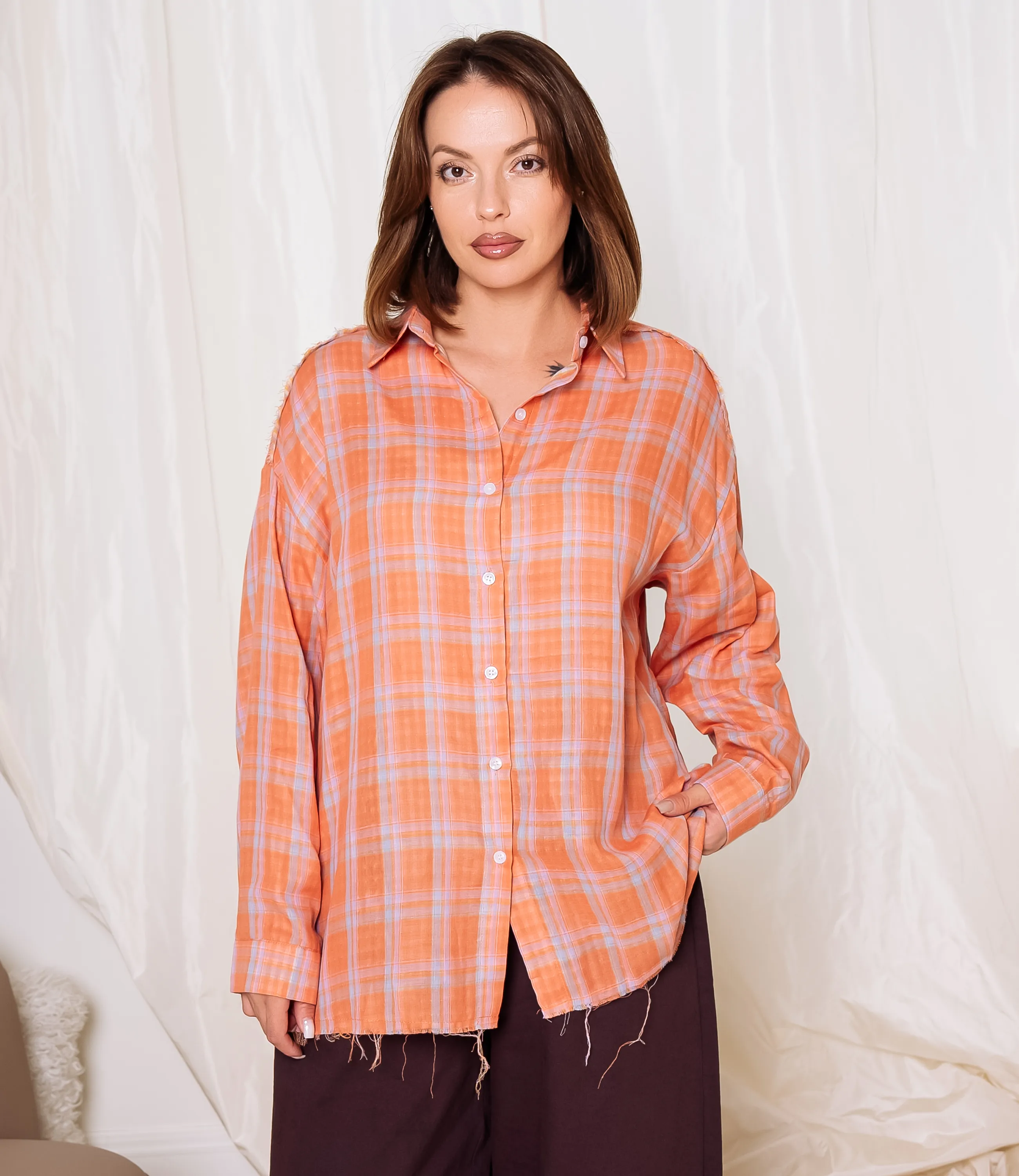 Рубашка #КТ2358 (4), терракотовый - фото 1