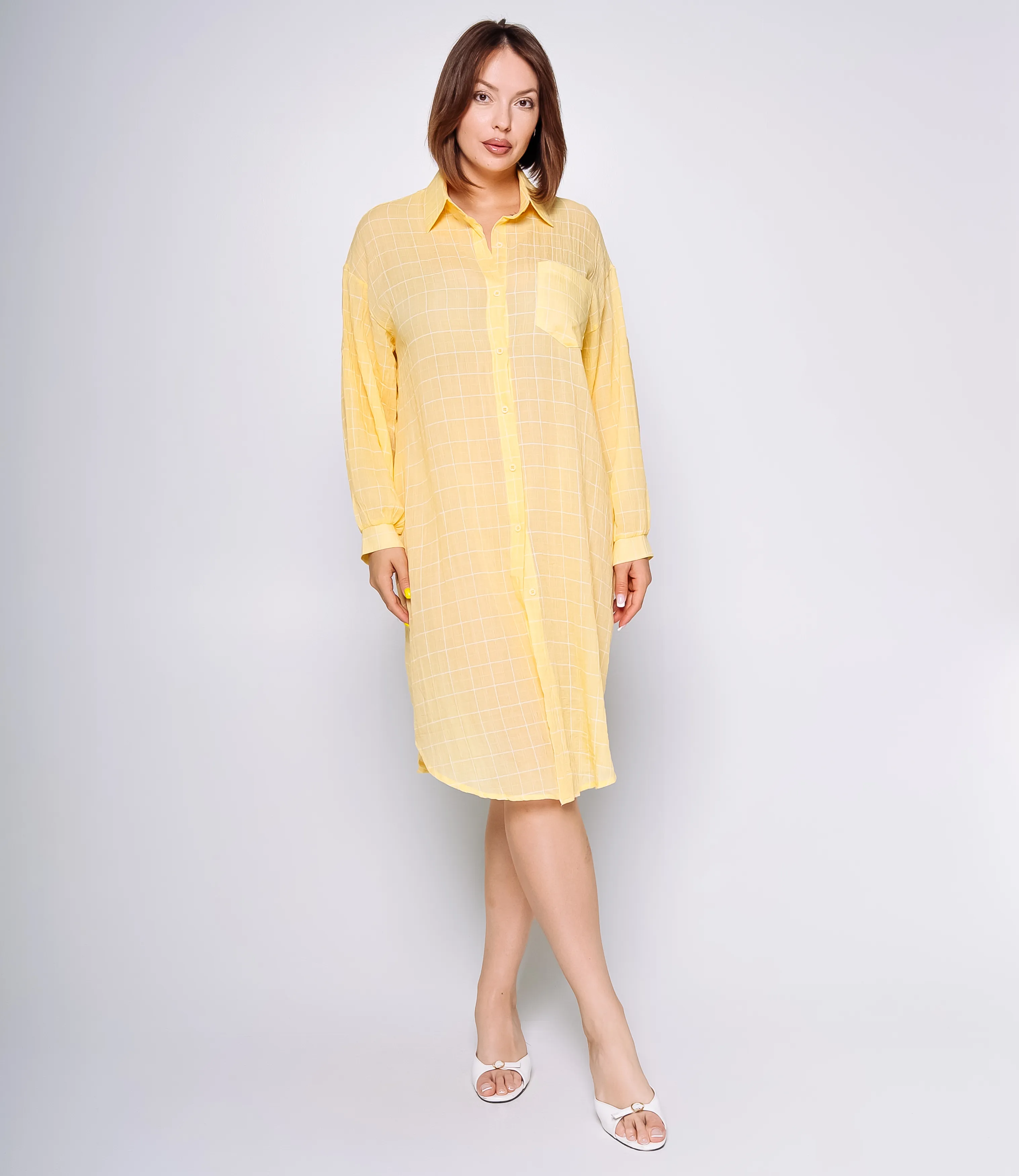 Рубашка #КТ712 (1), жёлтый - фото 1