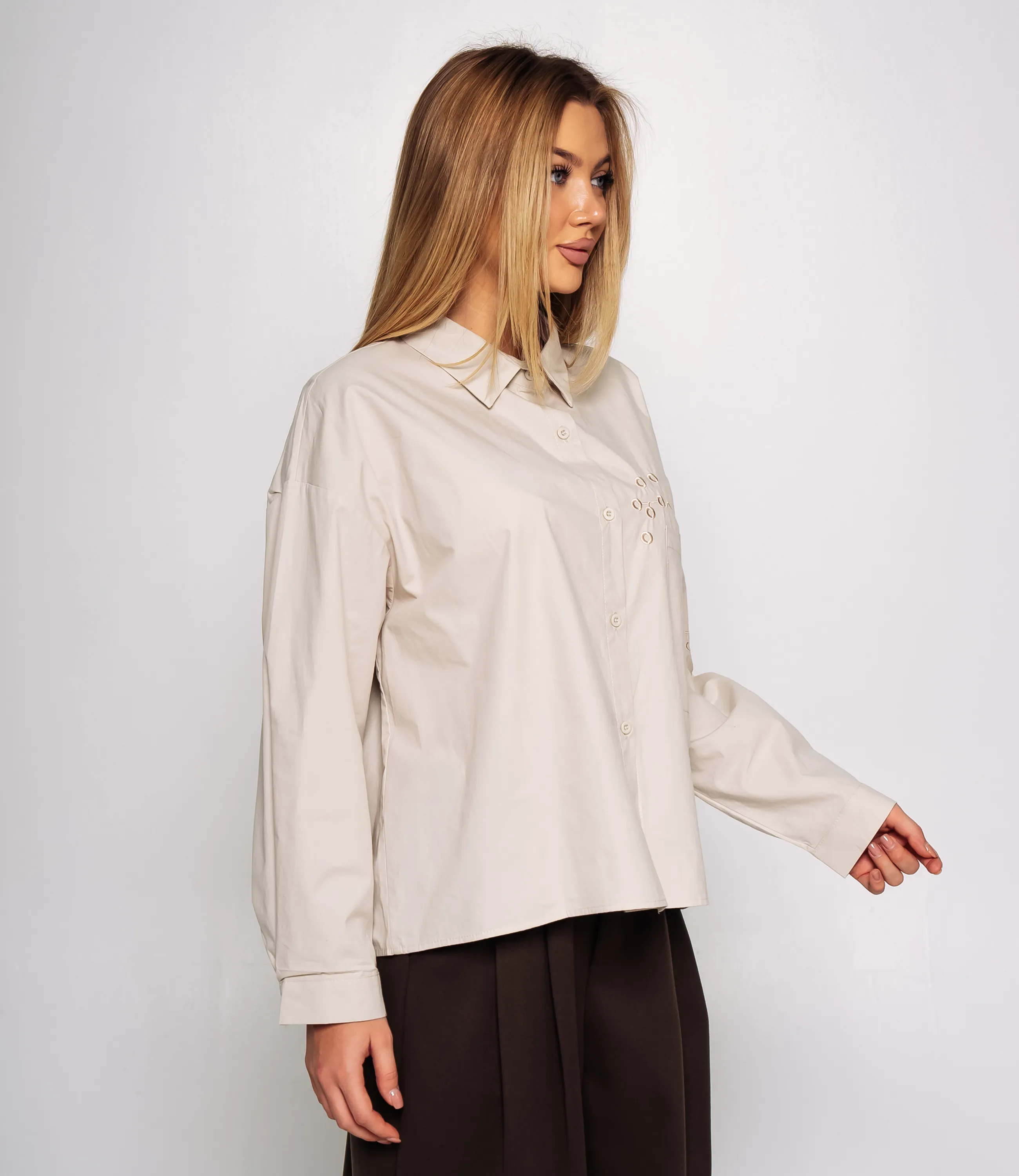 Рубашка #КТ2210 (3), бежево-серый - фото 2