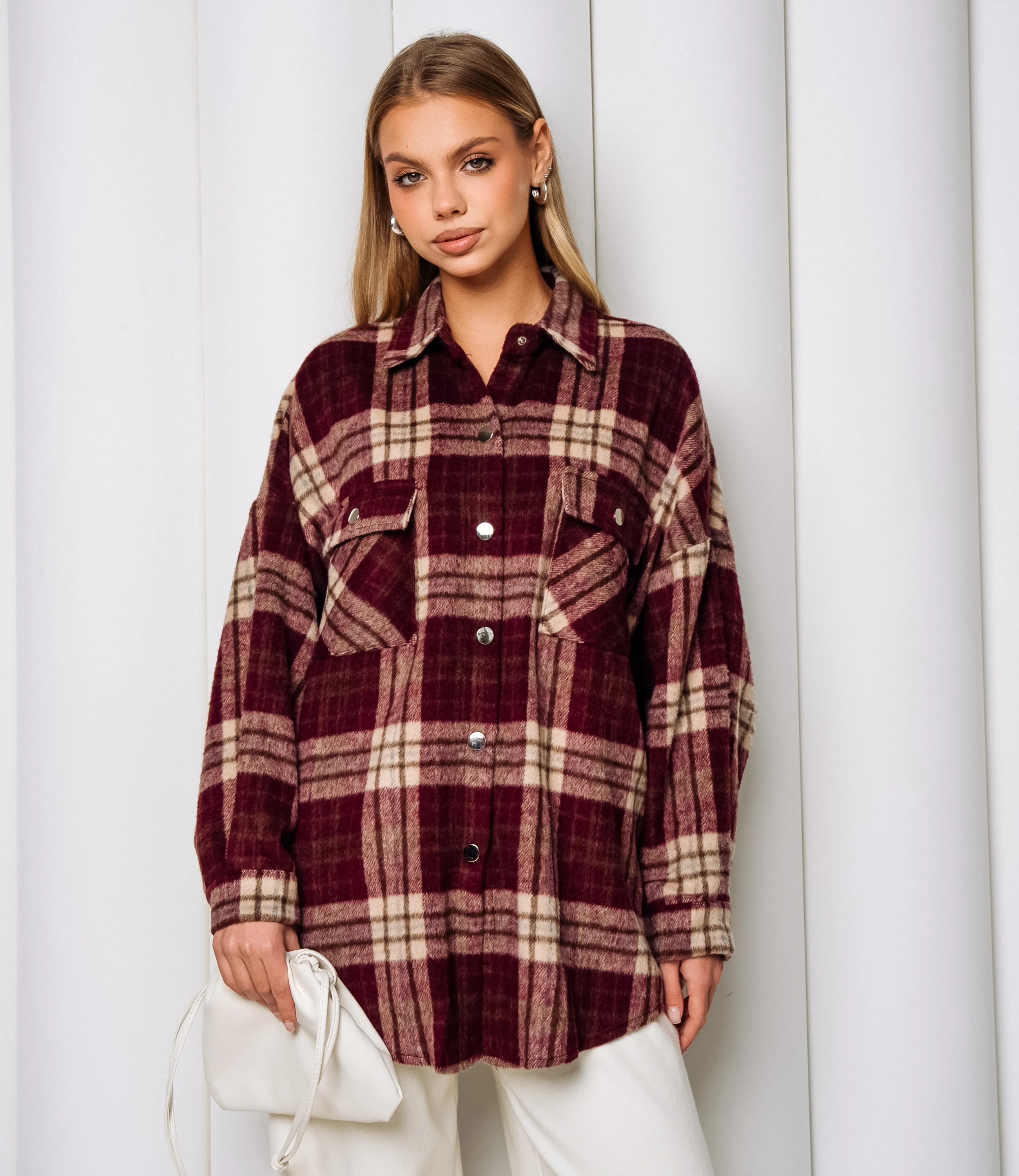 Рубашка #КТ25552, бордовый - фото 1