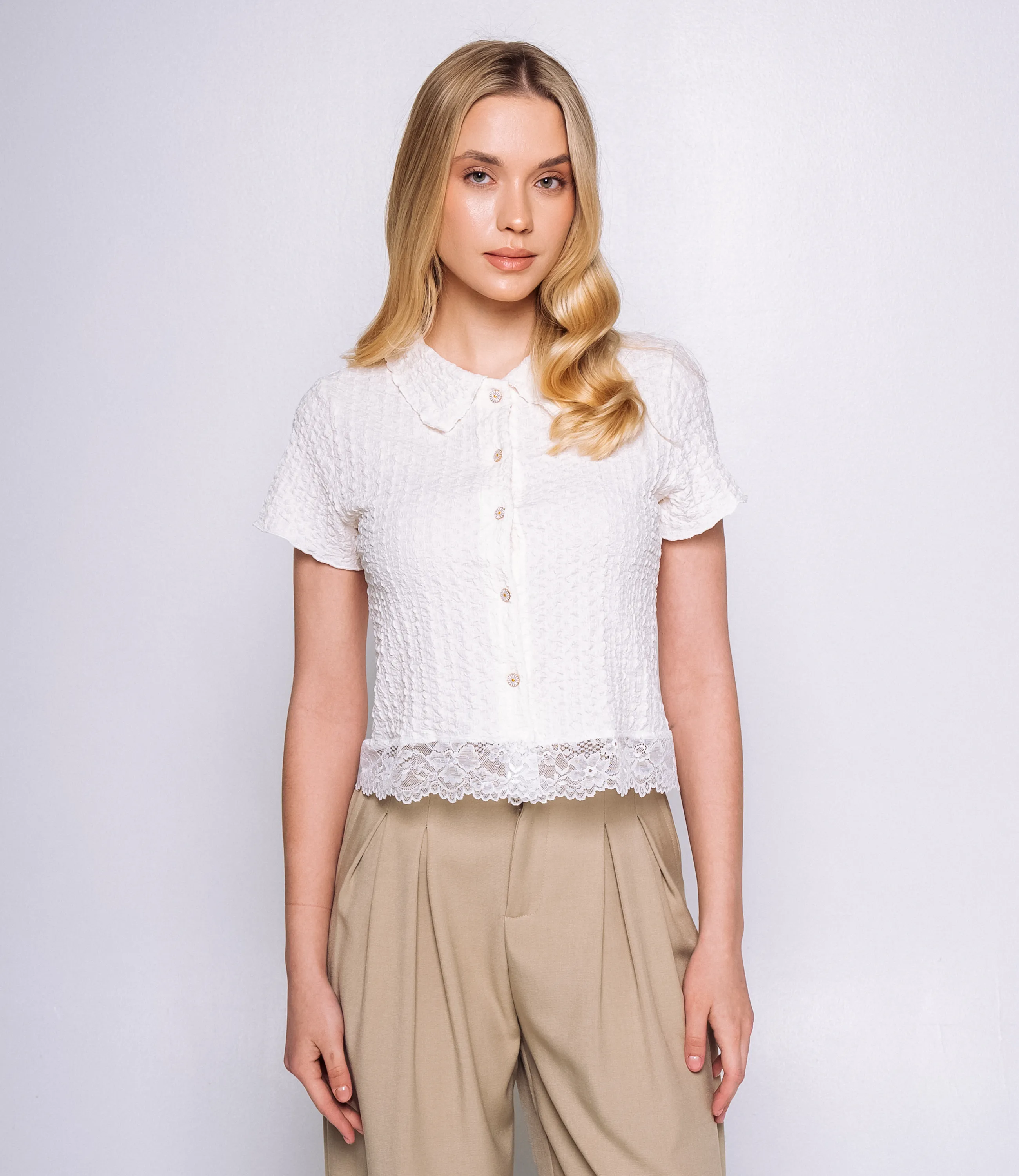 Рубашка #КТ319 (3), кремовый - фото 1