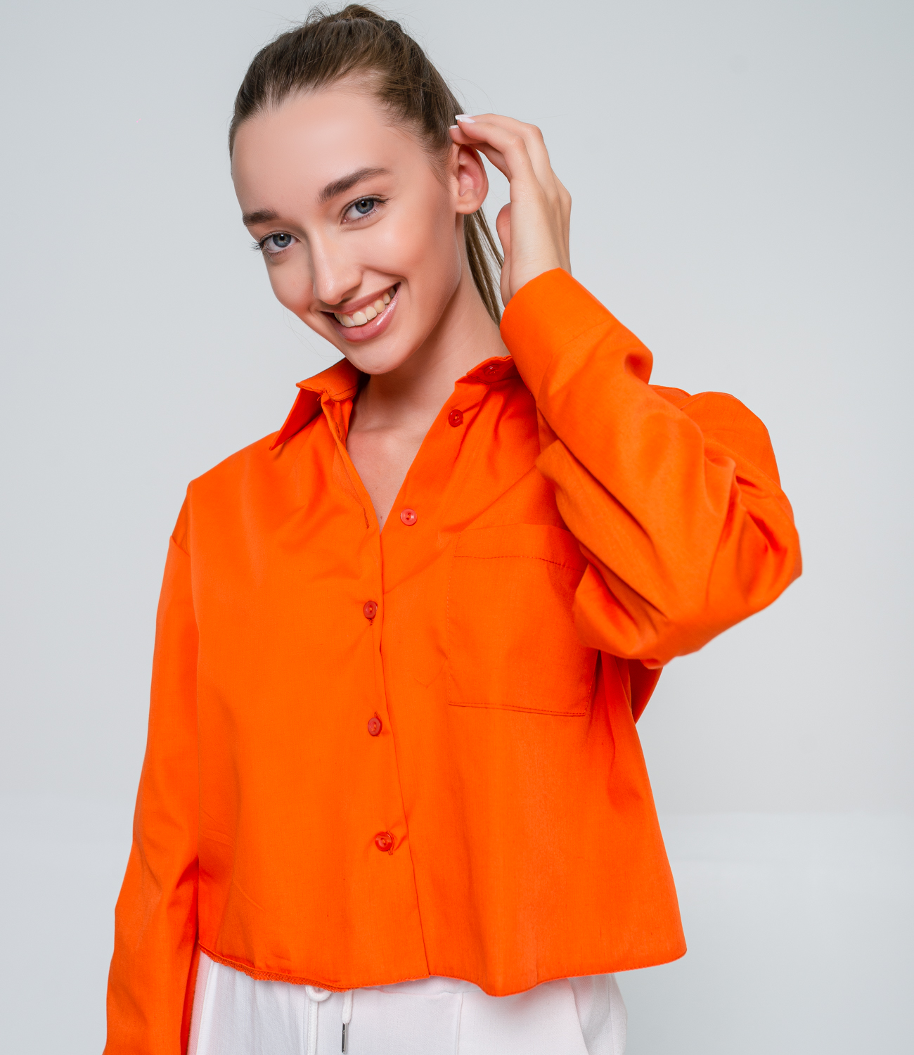 Рубашка #БШ1548, оранжевый - фото 5