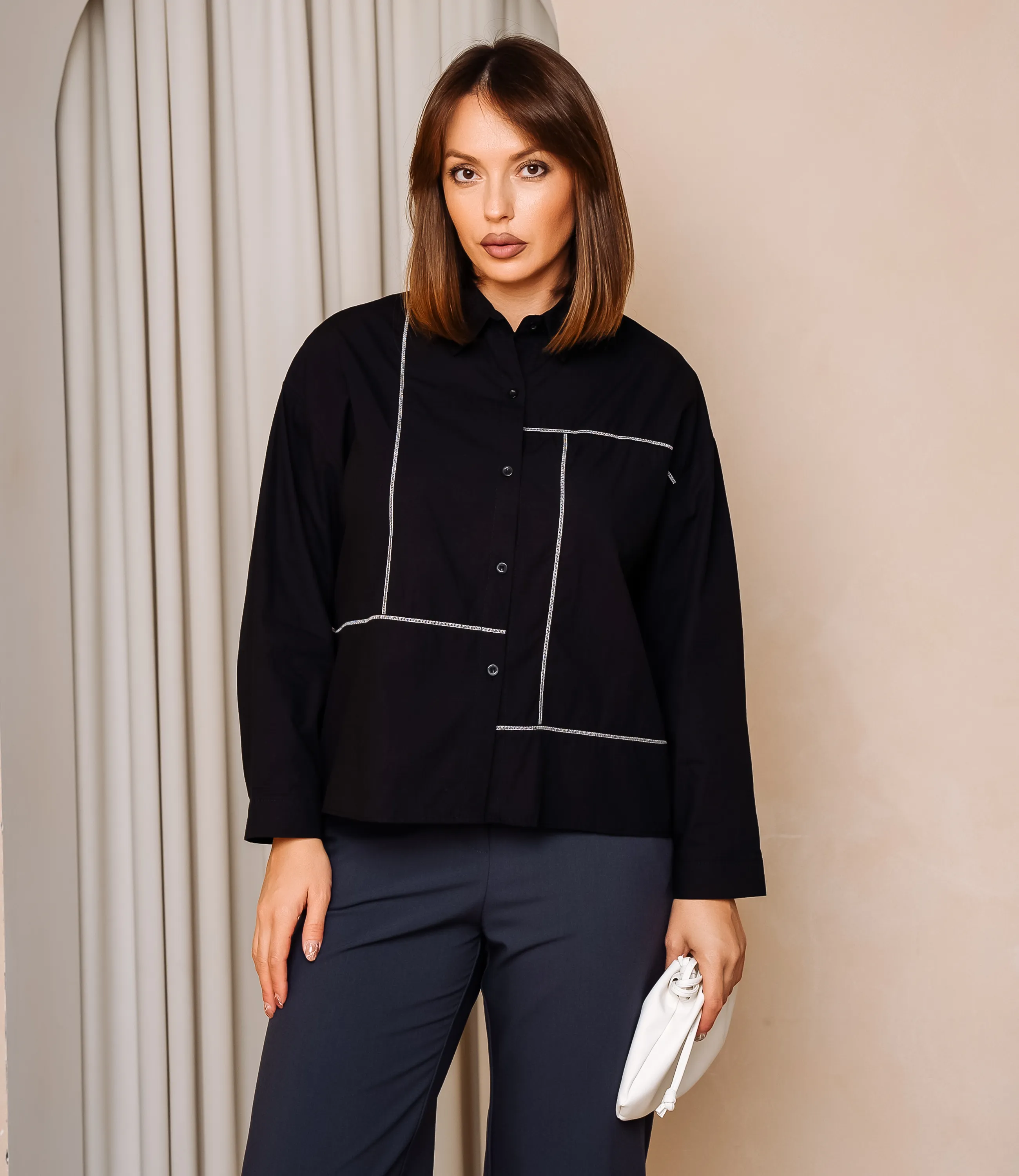 Рубашка #КТ2225 (3), чёрный - фото 1