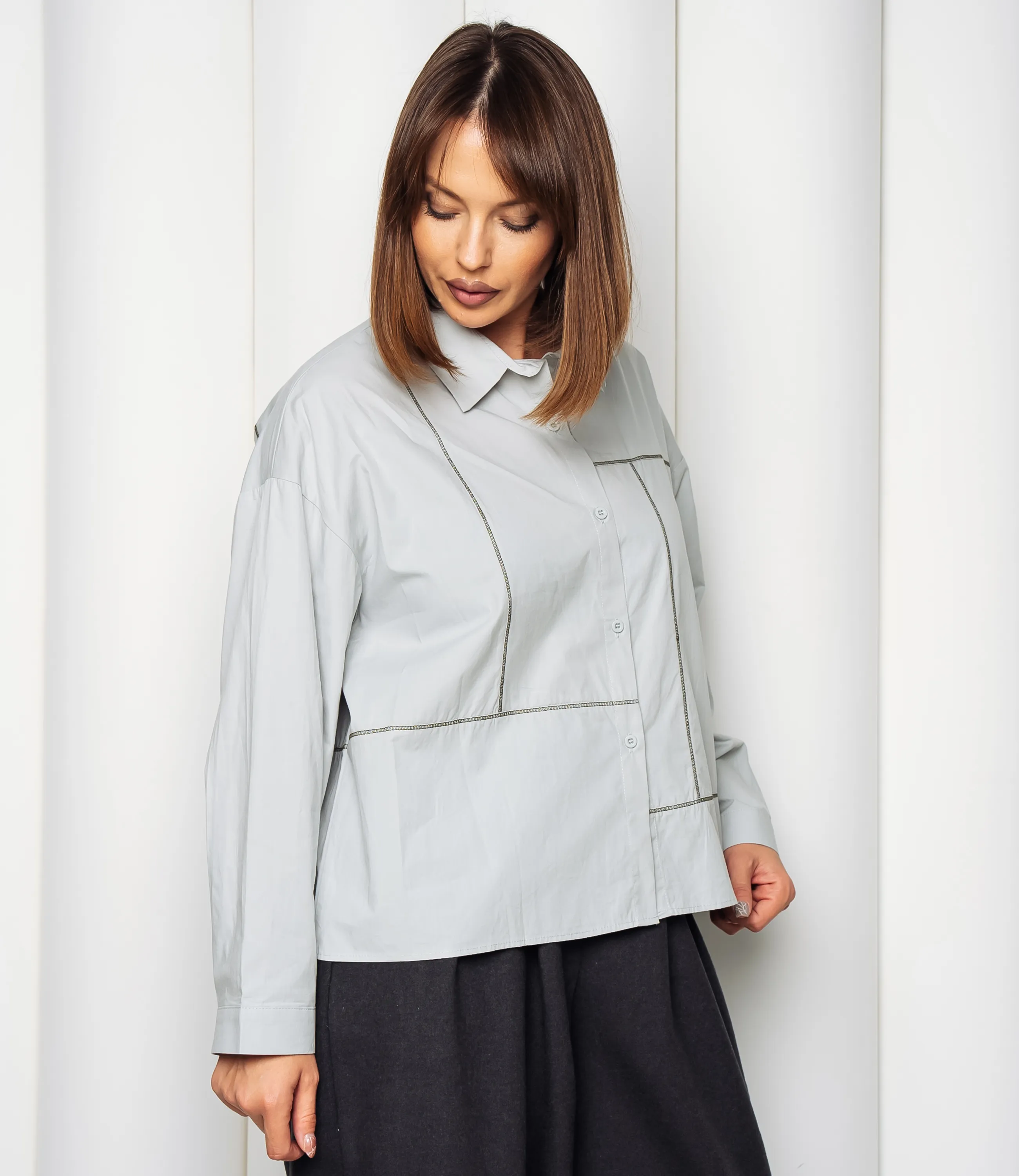 Рубашка #КТ2225 (3), серо-голубой - фото 2