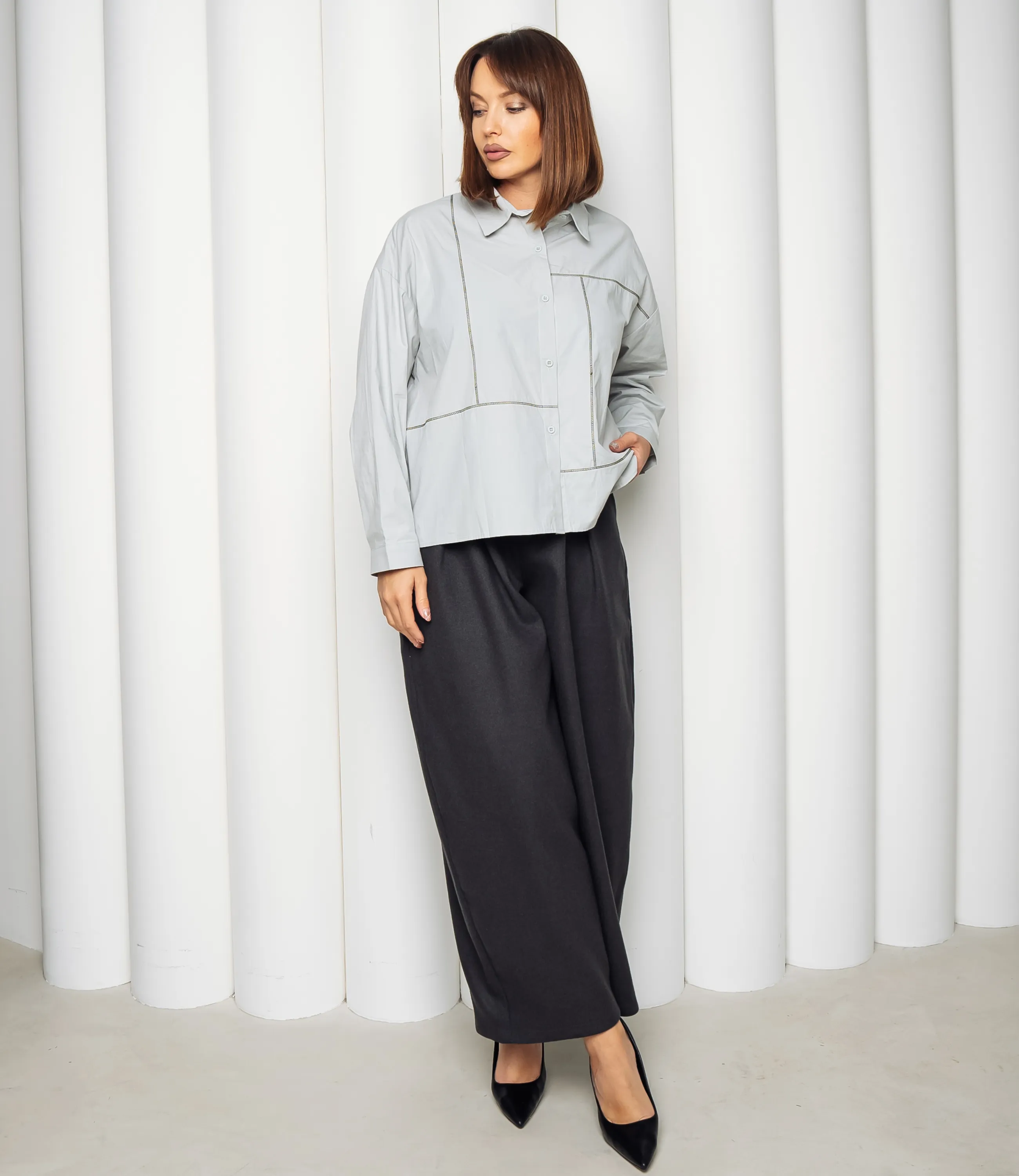 Рубашка #КТ2225 (3), серо-голубой - фото 4