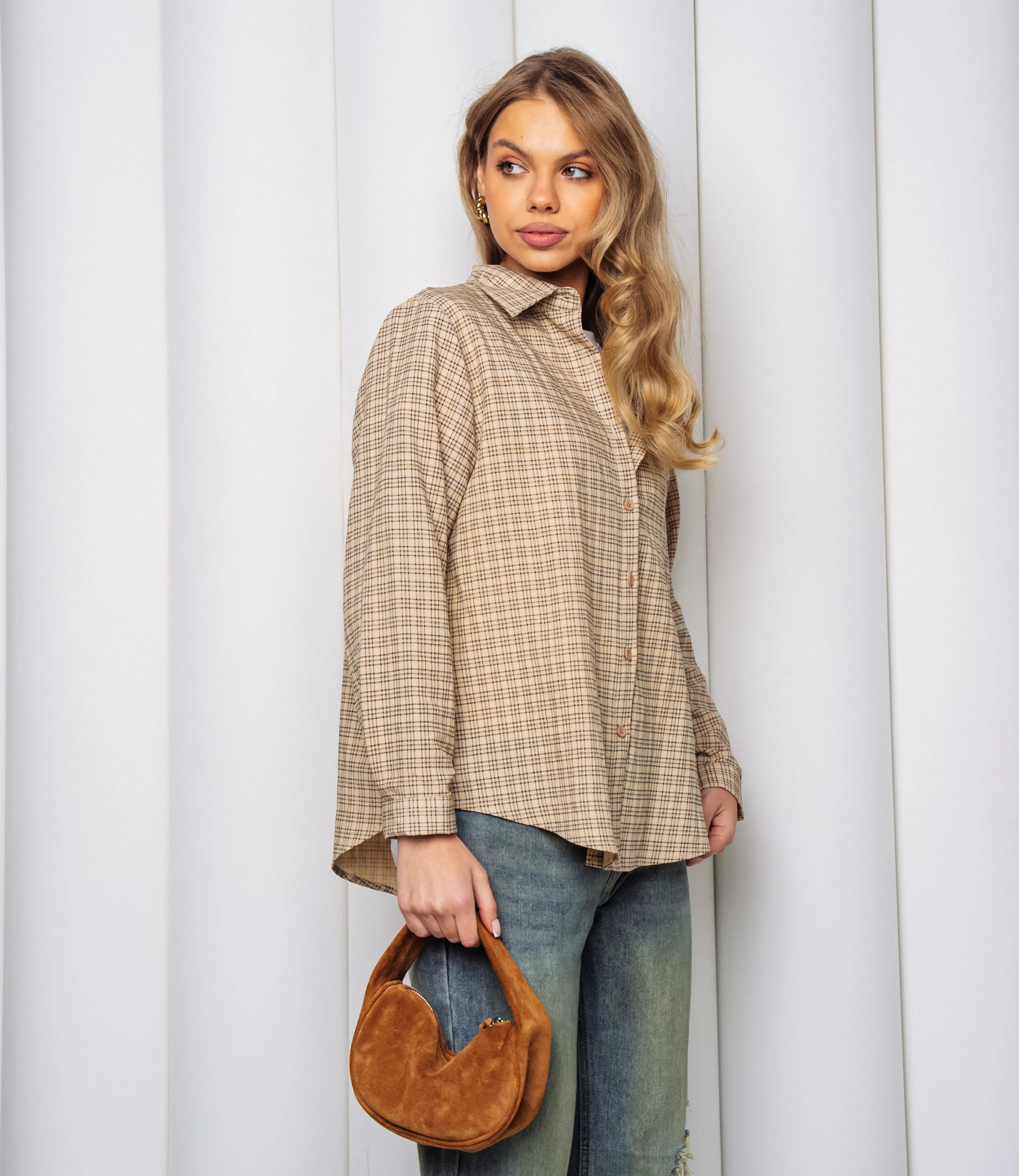 Рубашка #КТ8010 (3), бежевый - фото 2