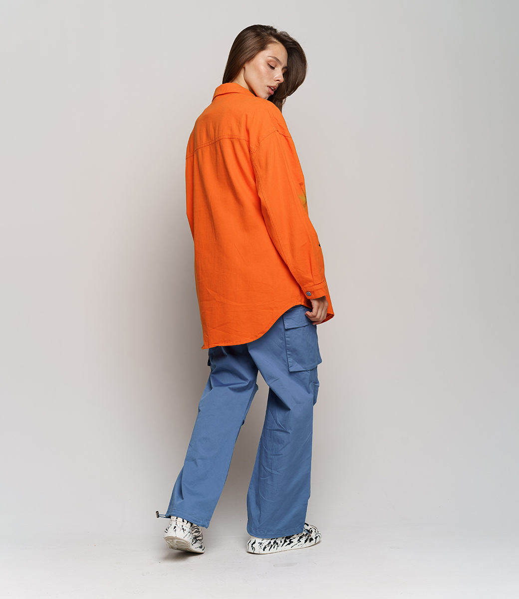 Рубашка #КТ2309 (1), оранжевый - фото 4