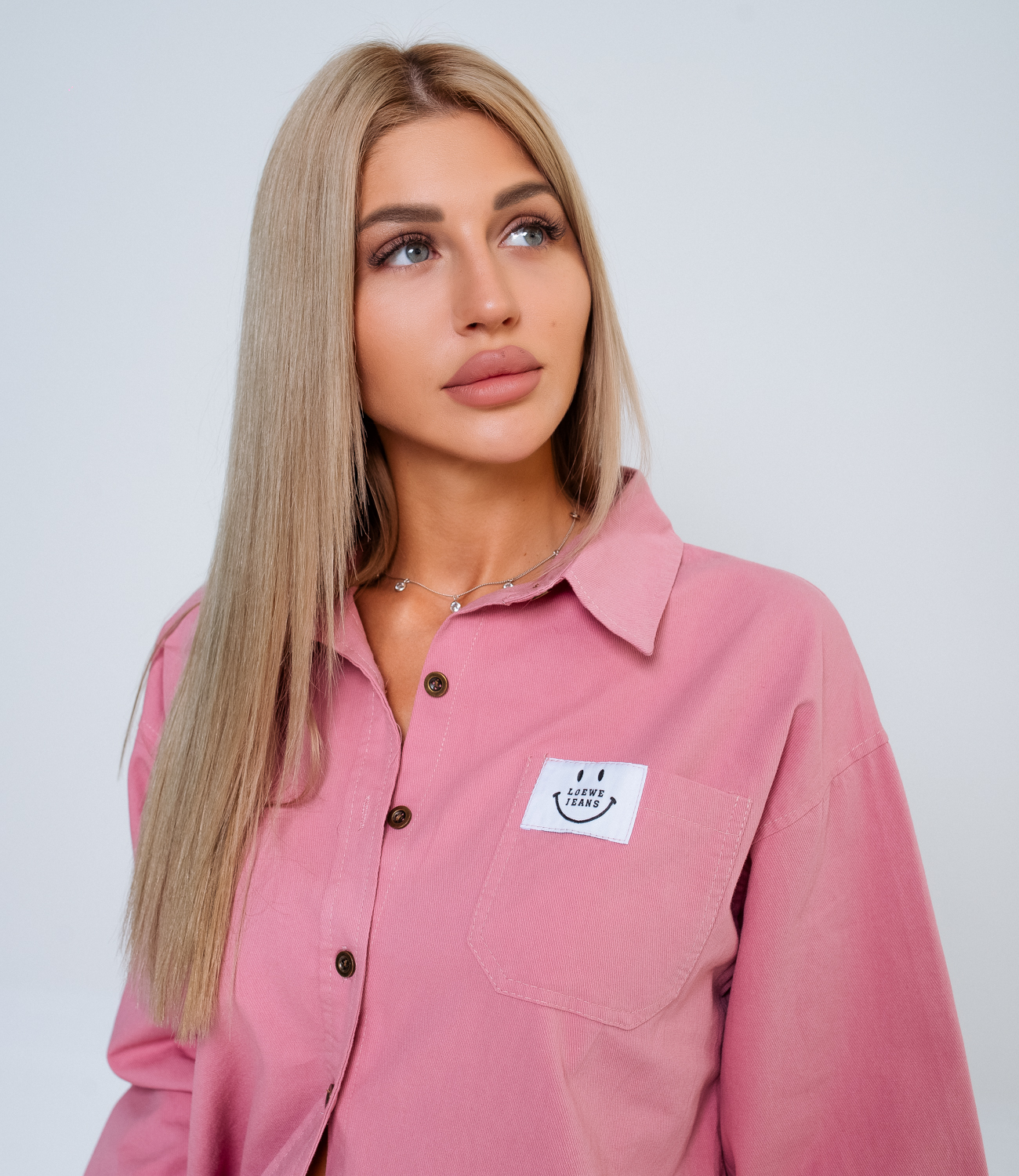 Джинсовая рубашка #КТ7117 (1), розовый - фото 5