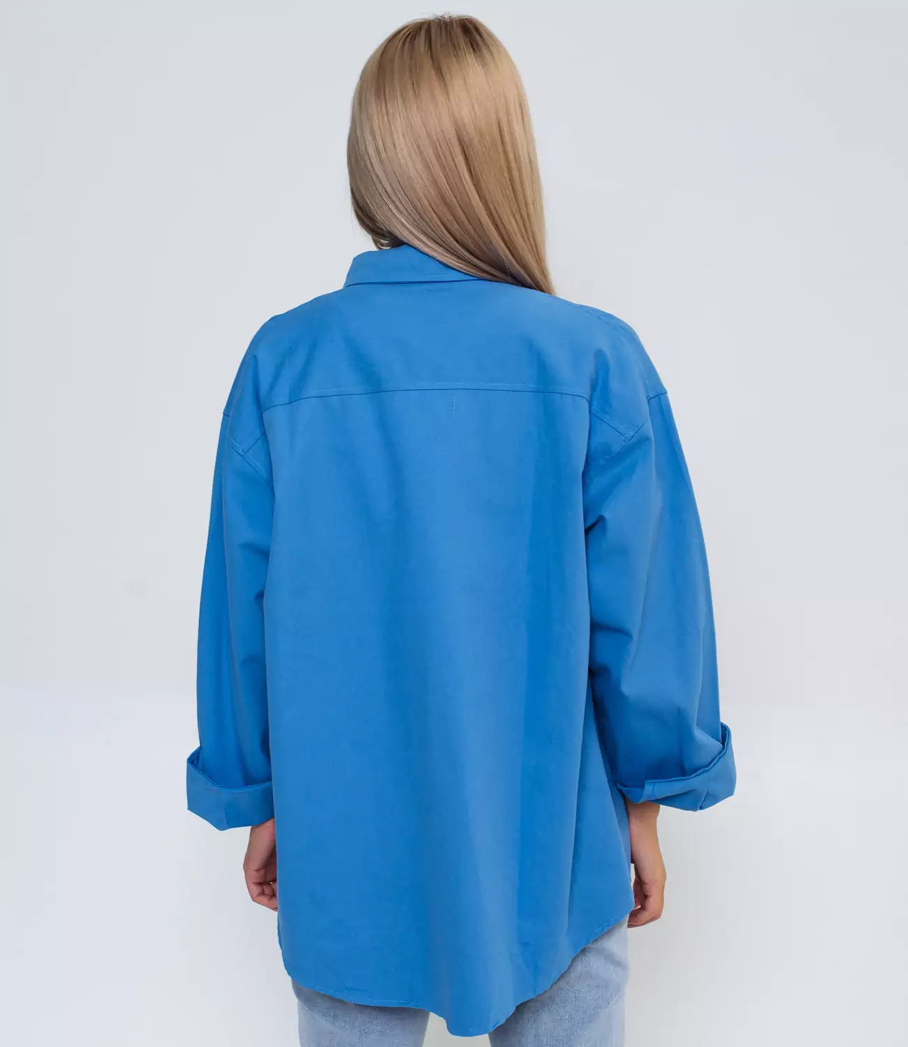 Джинсовая рубашка #КТ9211, синий - фото 3
