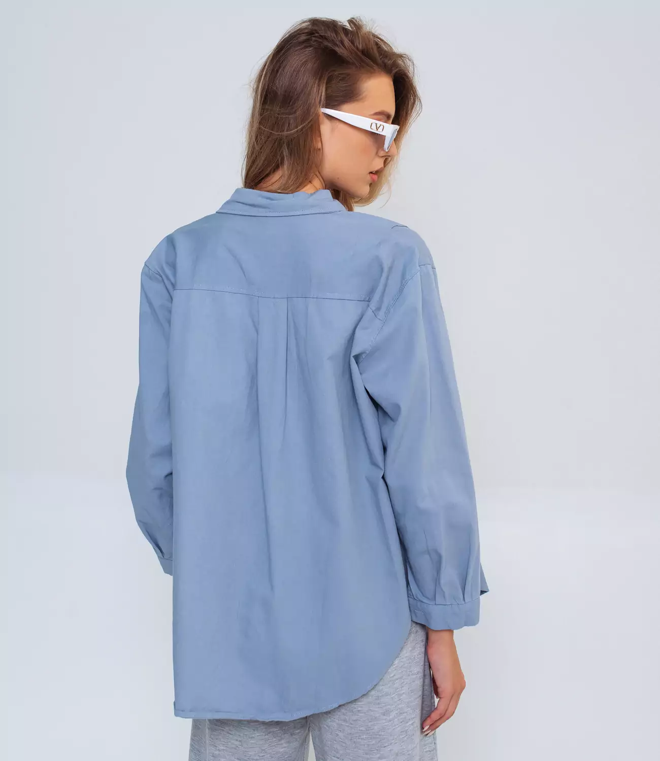 Джинсовая рубашка #КТ7036 (1), голубой - фото 3