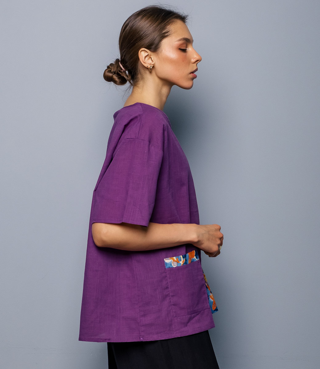 Блузка #КТ9920, фиолетовый - фото 3