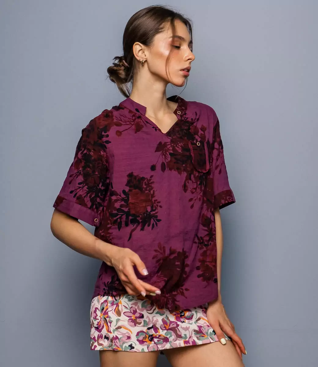 Блузка #КТ1033, фиолетовый - фото 1