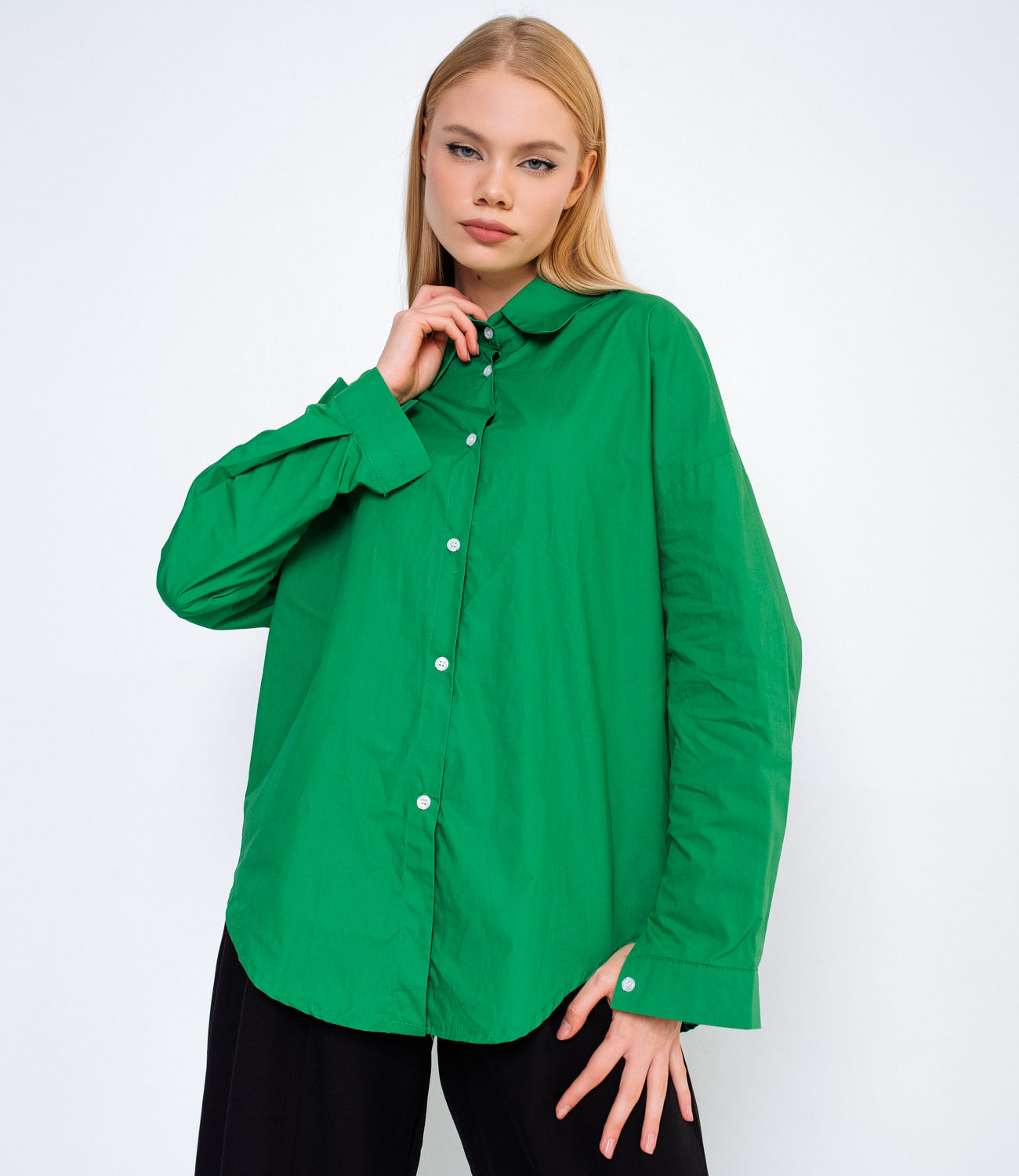 Рубашка #КТ31608, зеленый