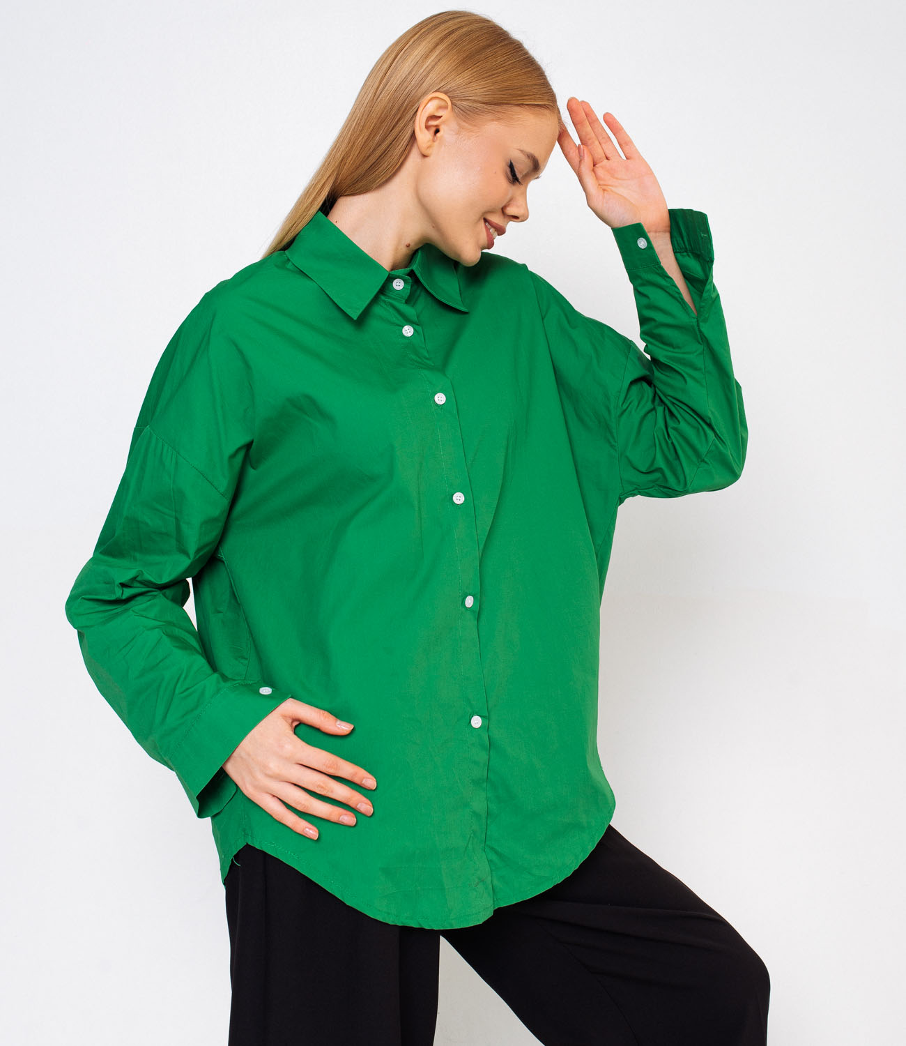 Рубашка #КТ31608, зеленый - фото 4