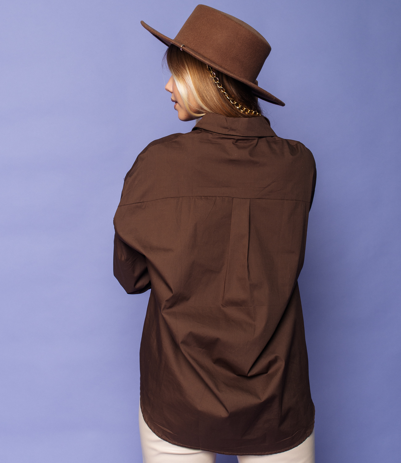 Рубашка #КТ9917, коричневый - фото 3