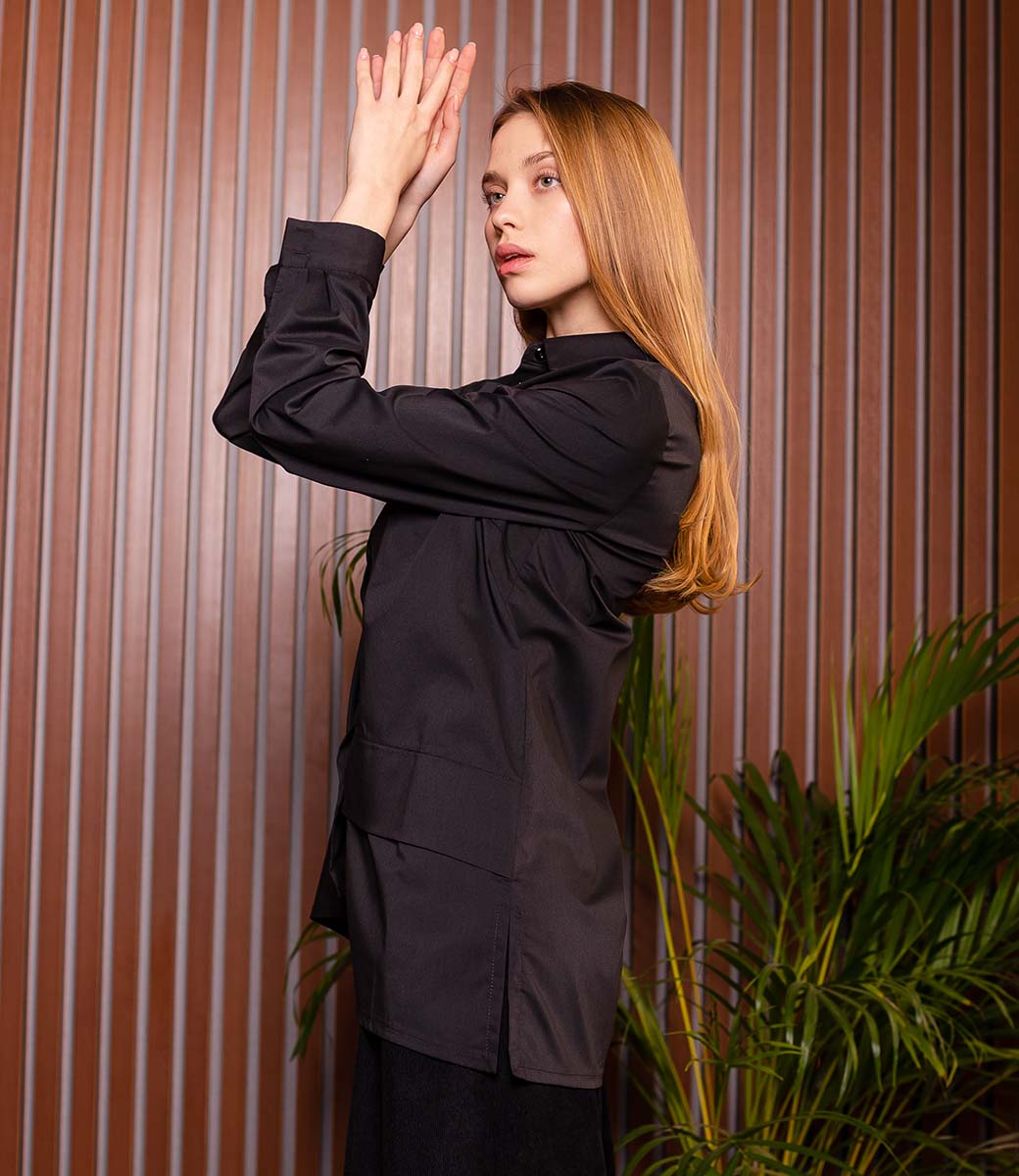 Блузка #1В2104, чёрный - фото 2