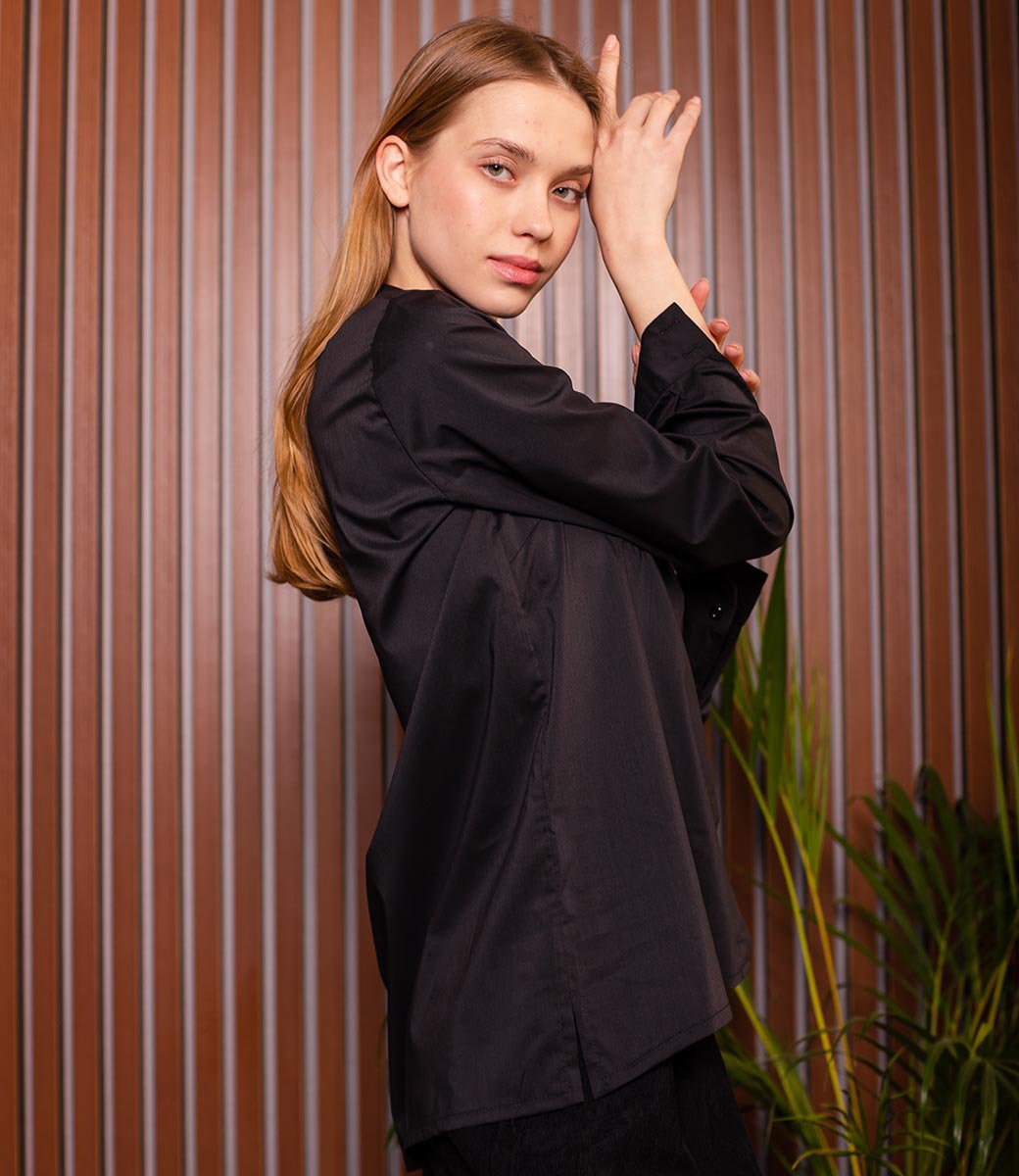 Блузка #1В2104, чёрный - фото 3