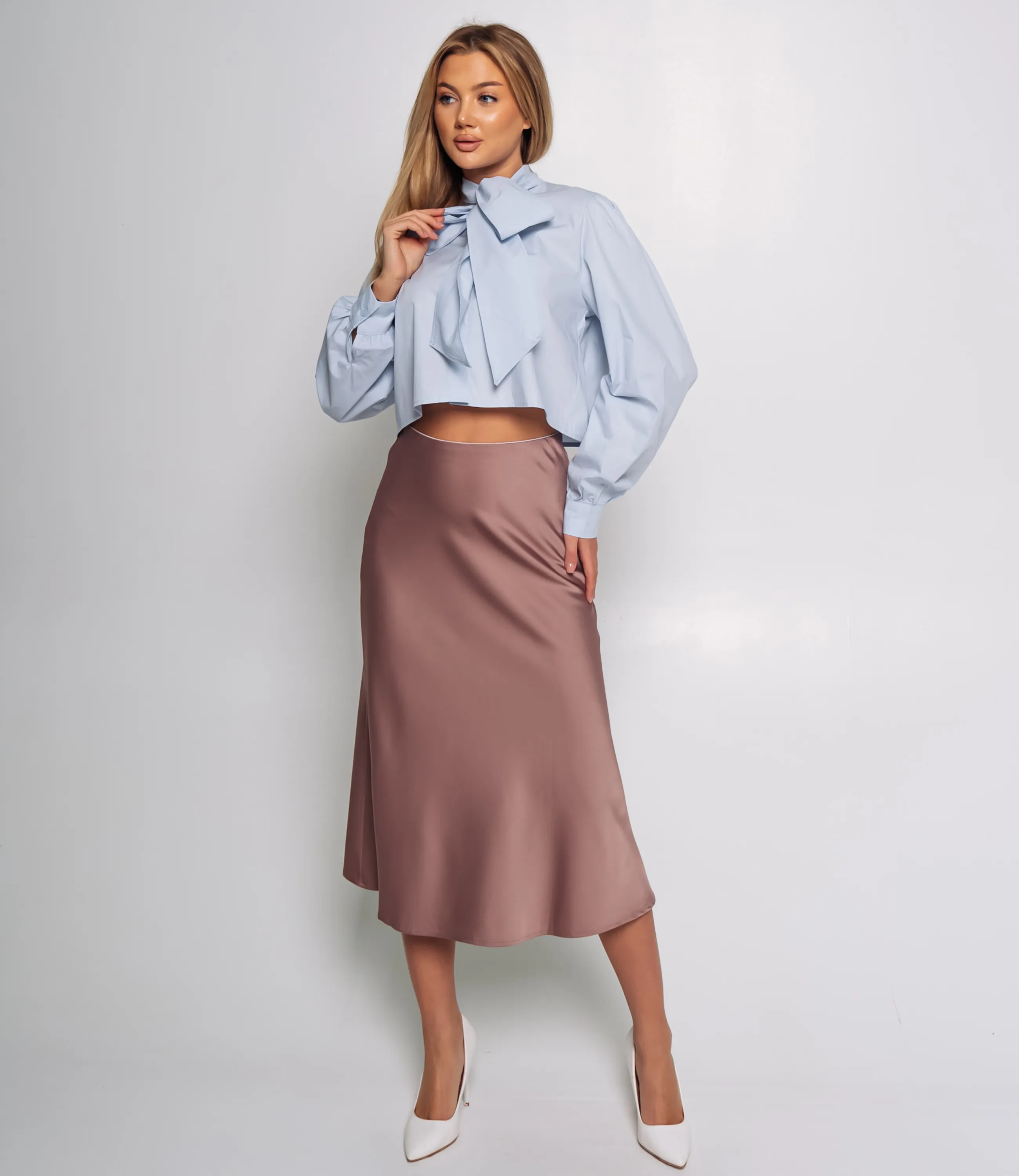 Блуза #КТ2516 (3), голубой - фото 4