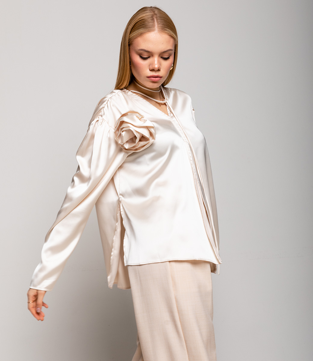 Блуза #КТ912 (4), кремовый - фото 2