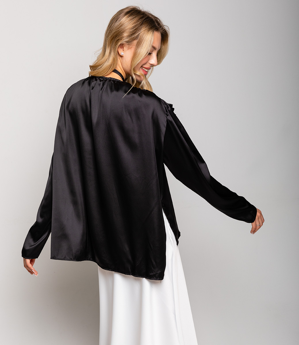 Блуза #КТ912 (4), чёрный - фото 3