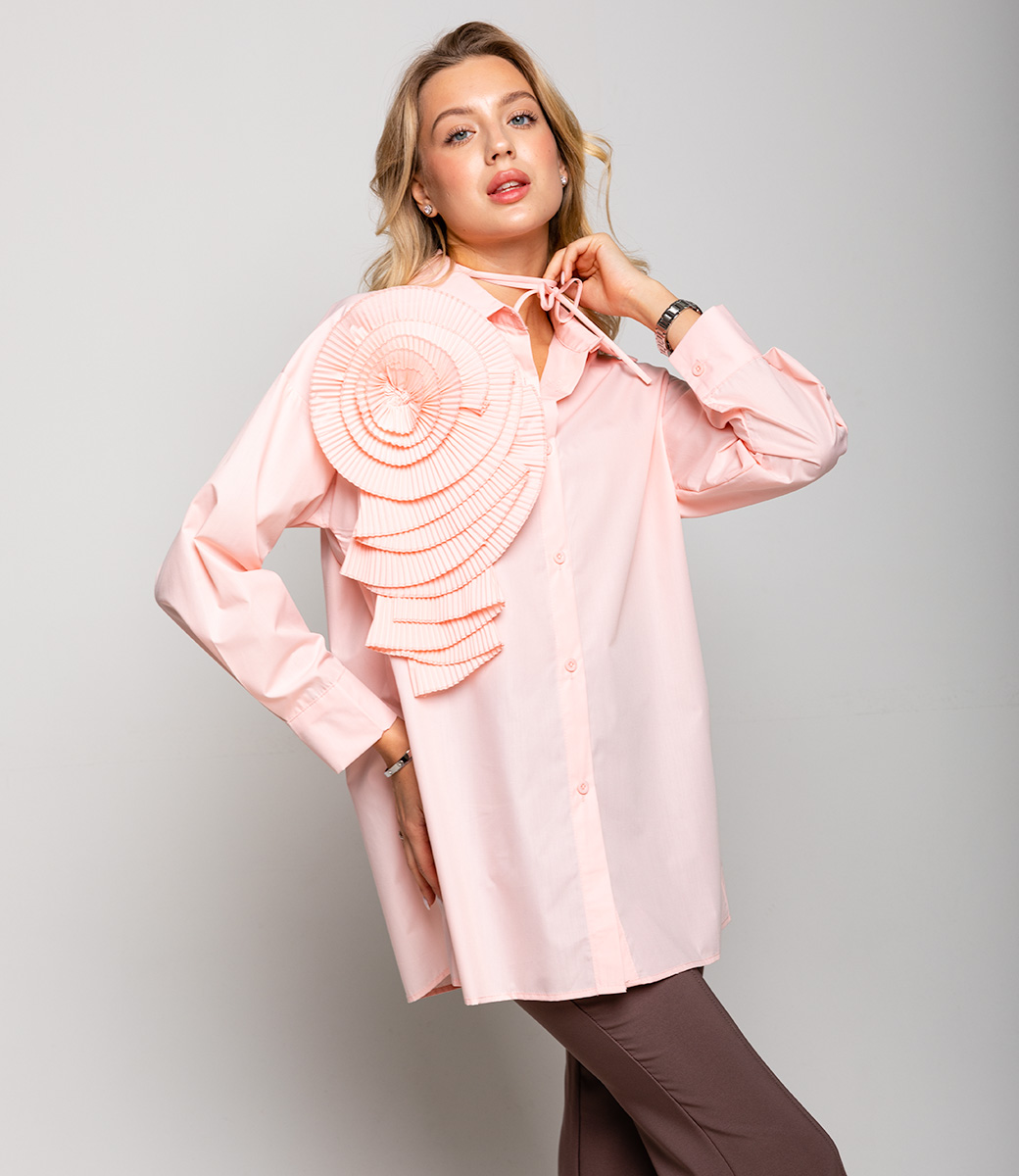 Рубашка #КТ8515, светло-розовый - фото 2