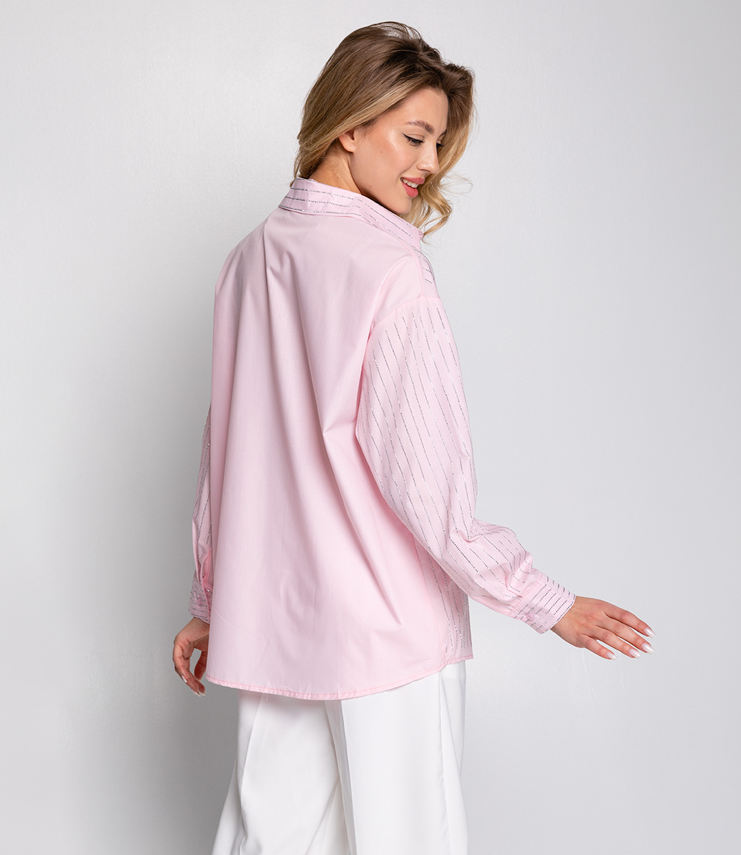 Блузка #КТ2807, светло-розовый - фото 3