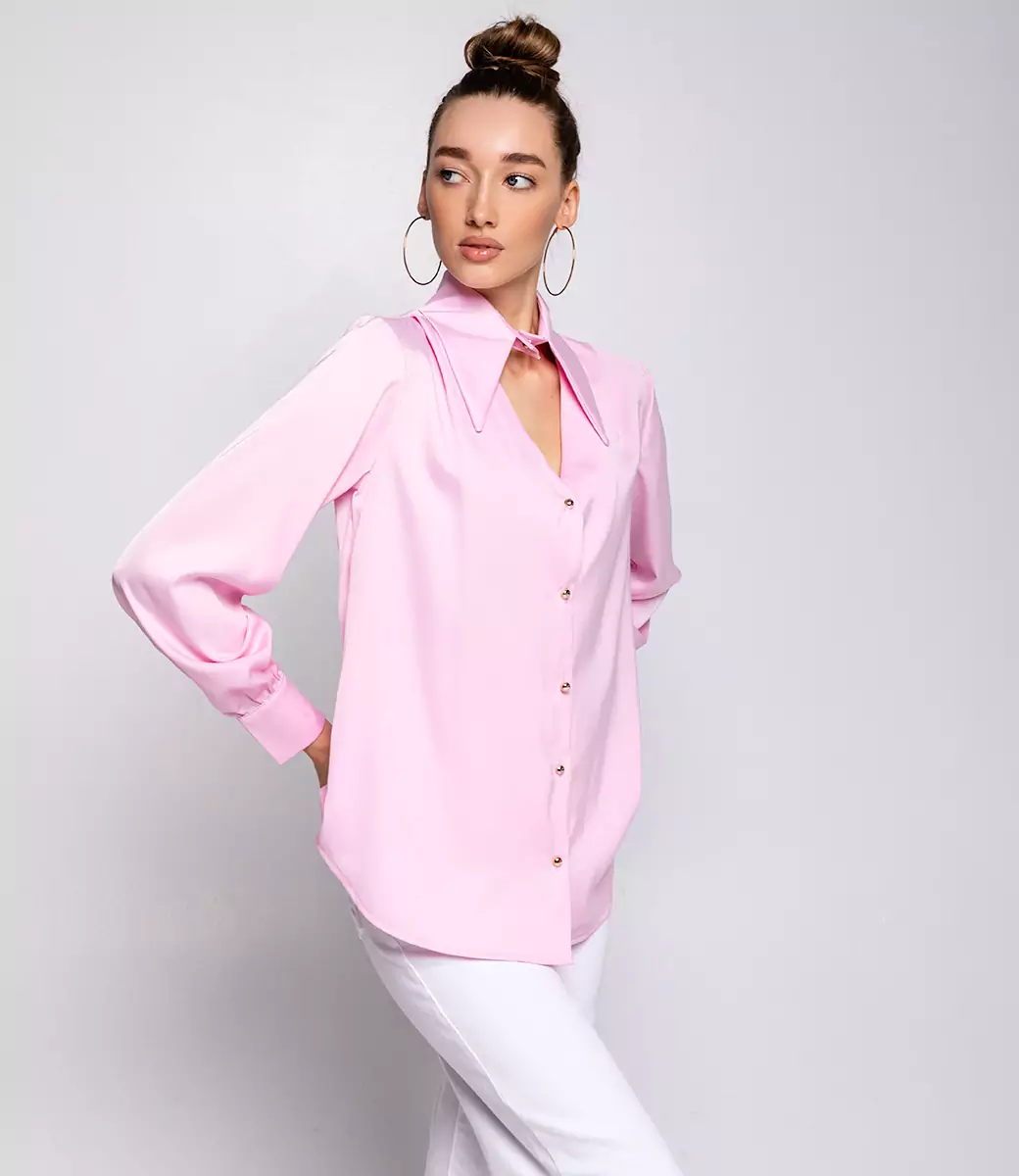 Блуза #БШ2037, светло-розовый - фото 1