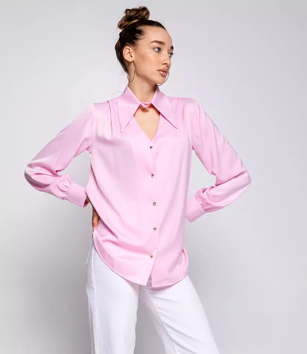 Блуза #БШ2037, светло-розовый - фото 2