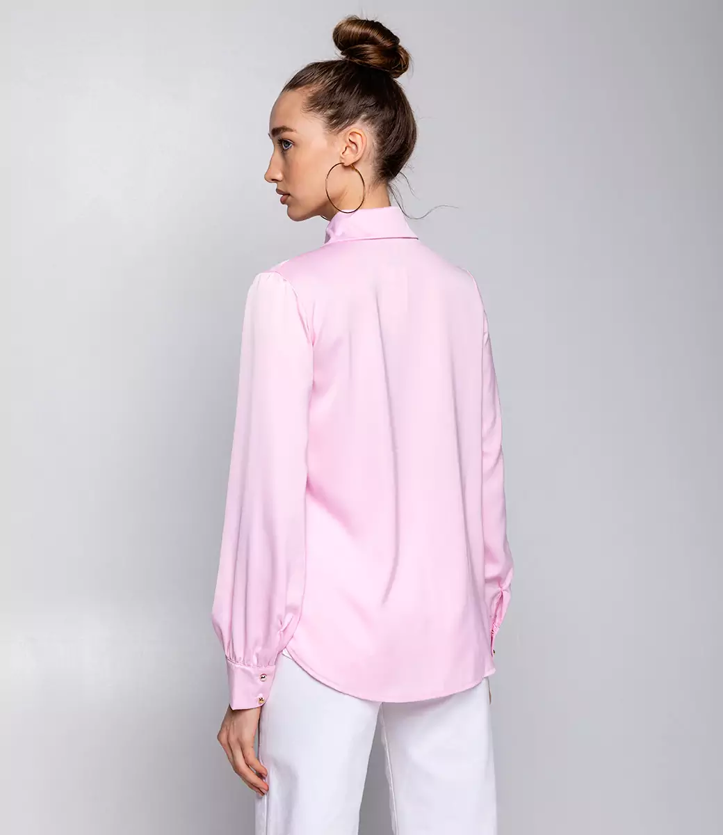 Блуза #БШ2037, светло-розовый - фото 3
