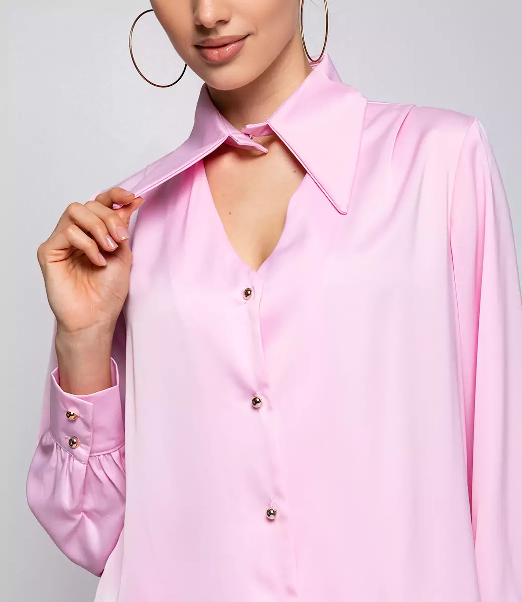 Блуза #БШ2037, светло-розовый - фото 5