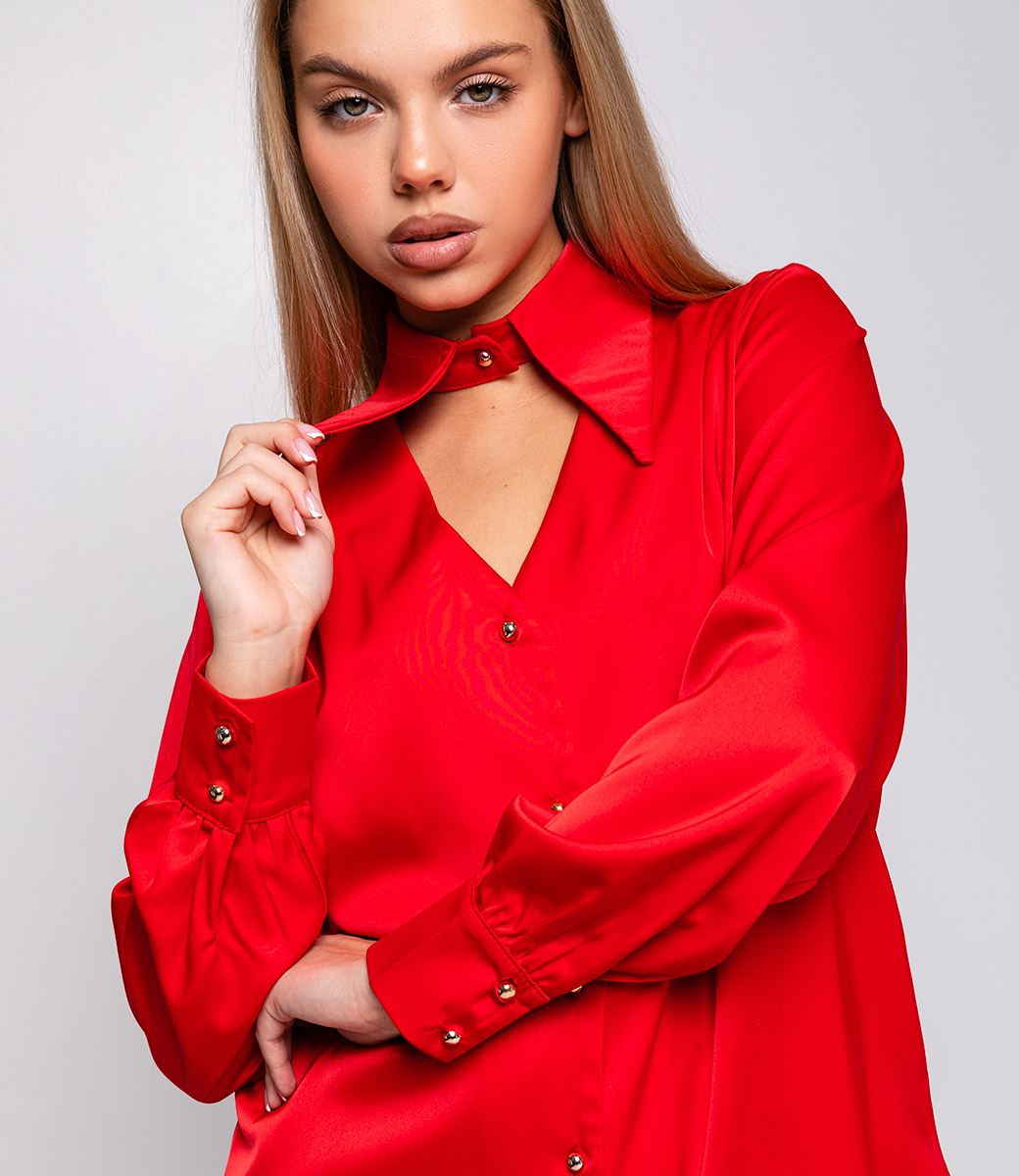 Блуза #БШ2037, красный - фото 5