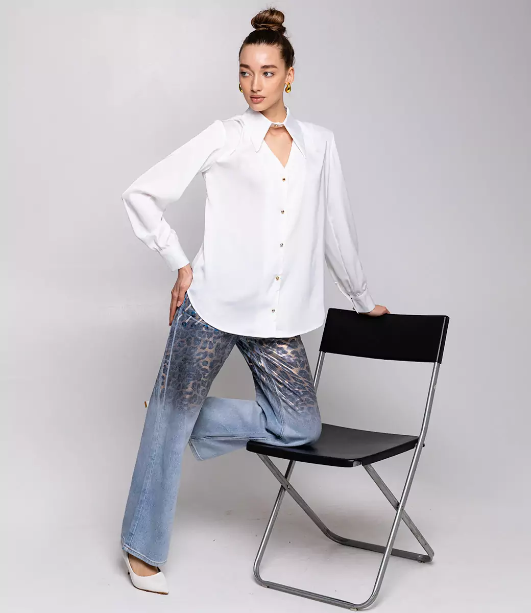 Блуза #БШ2037, белый - фото 4