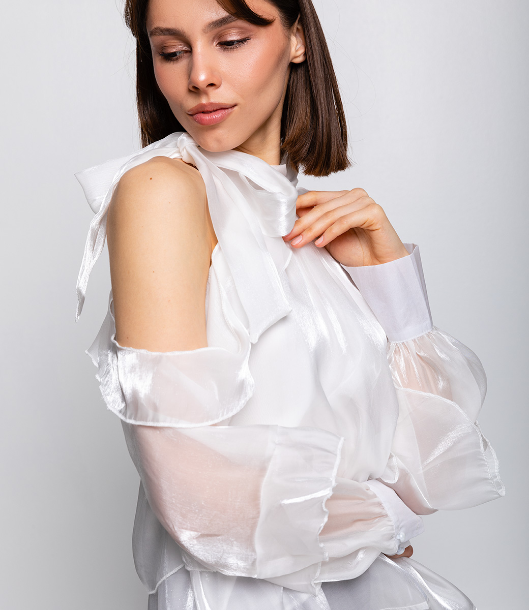 Блуза #КТ23302, белый - фото 5