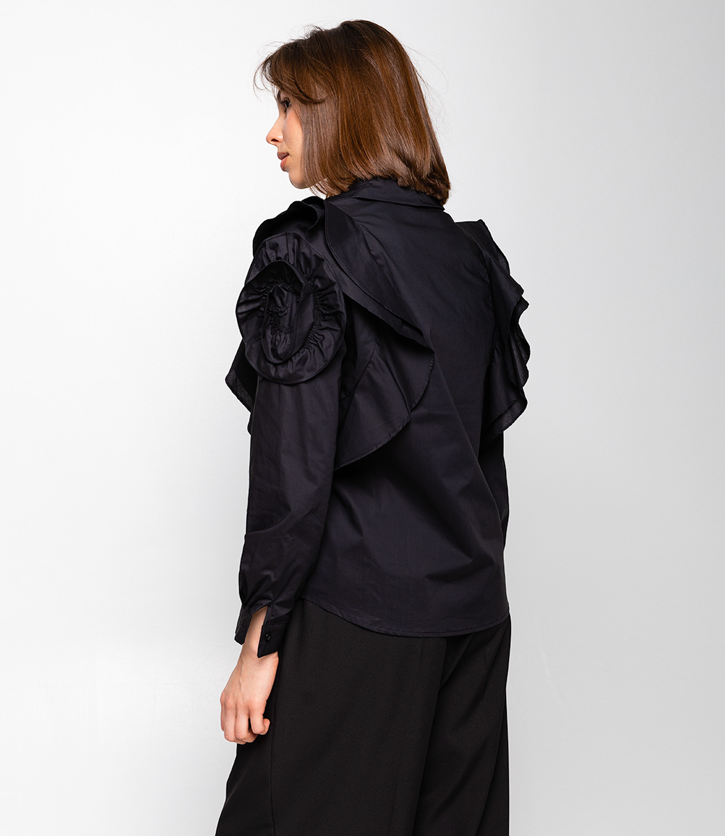Блуза #КТ23909, чёрный - фото 3
