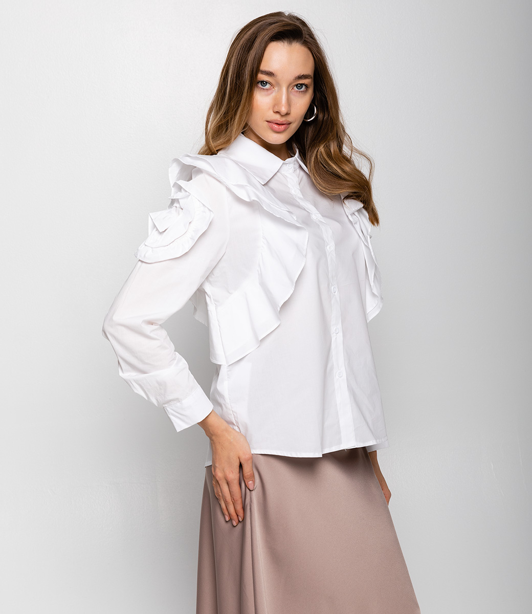 Блуза #КТ23909, белый - фото 2
