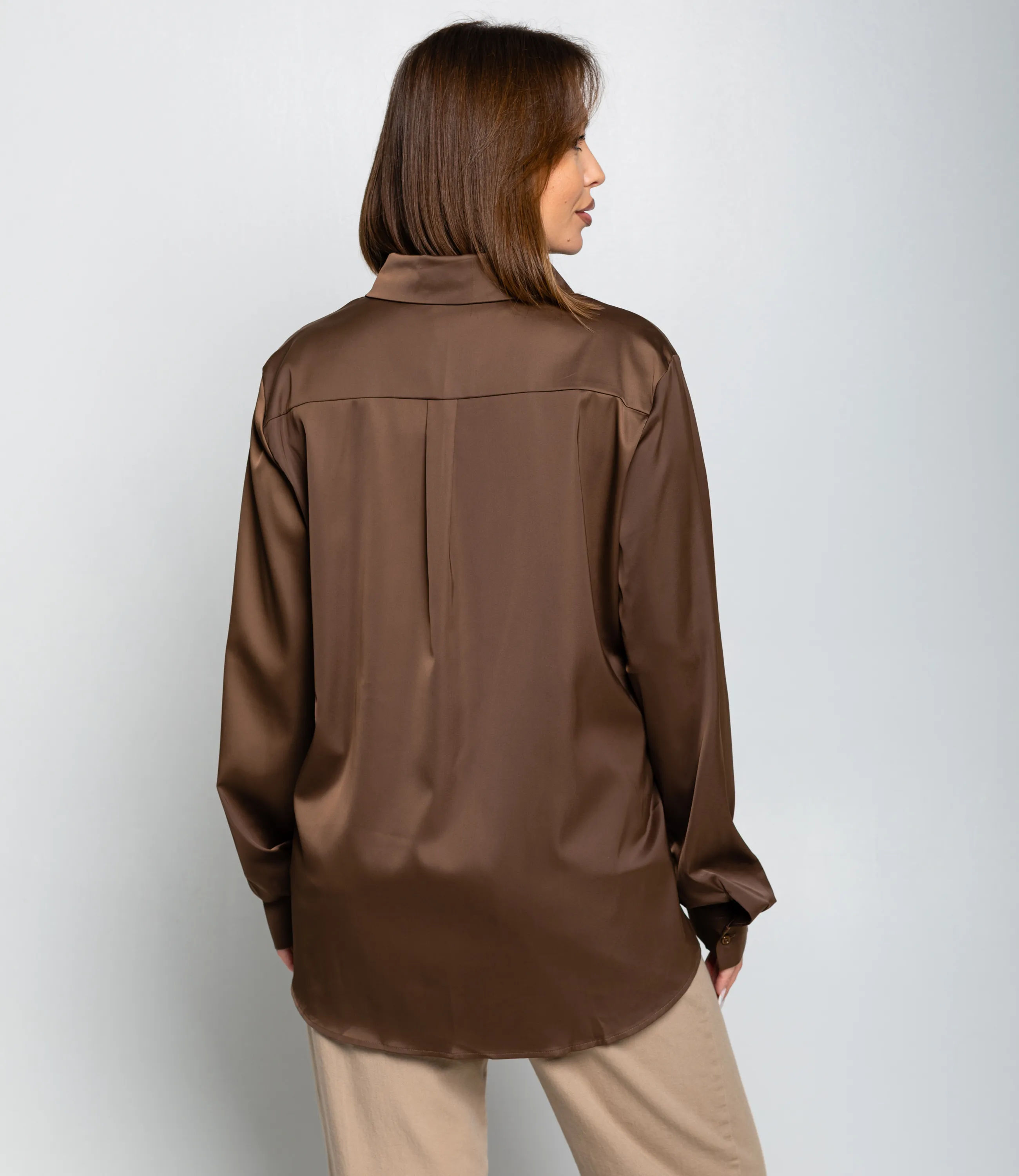 Рубашка #ОКТ085005, коричневый - фото 3