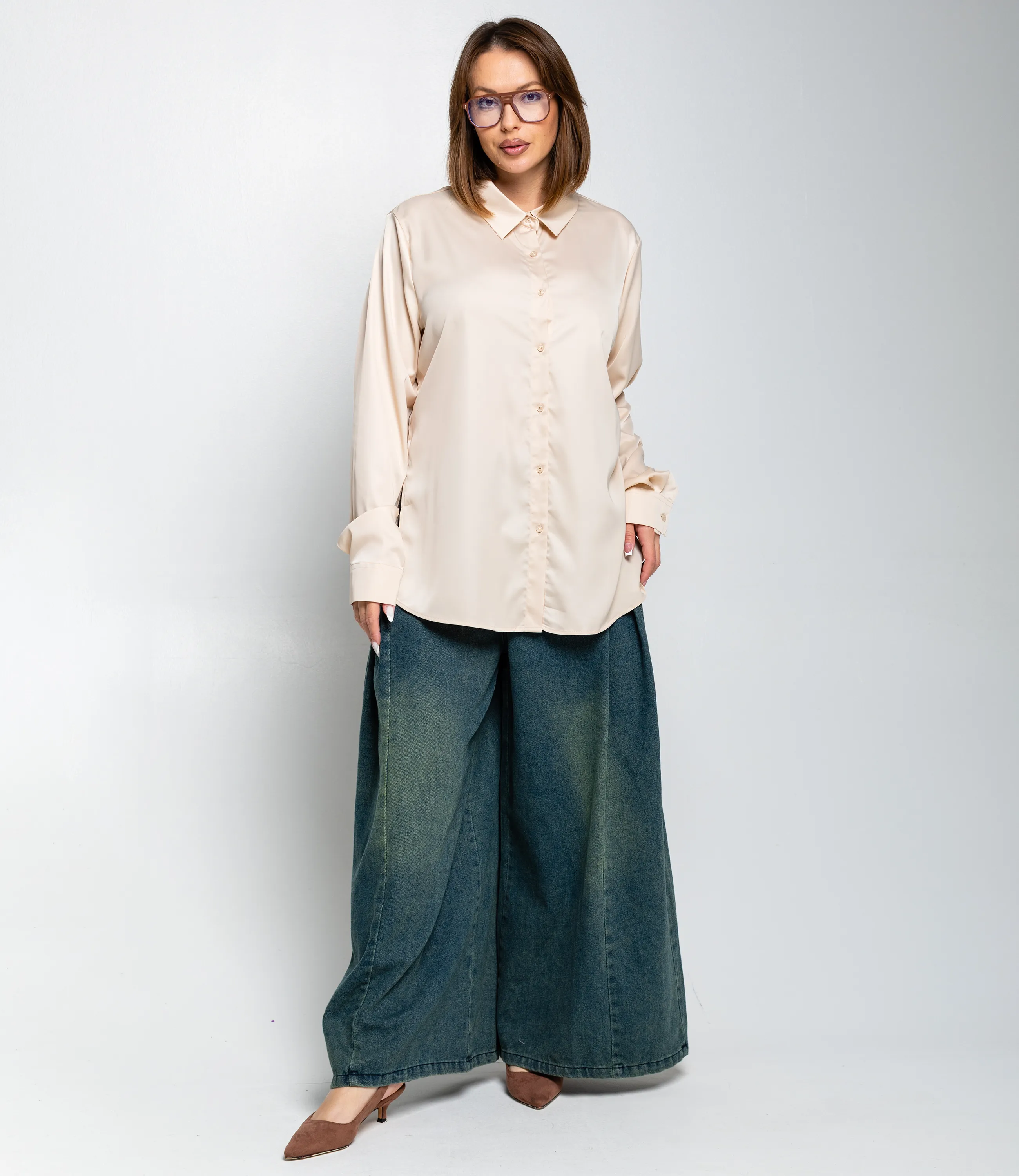 Рубашка #ОКТ085005, кремовый - фото 4