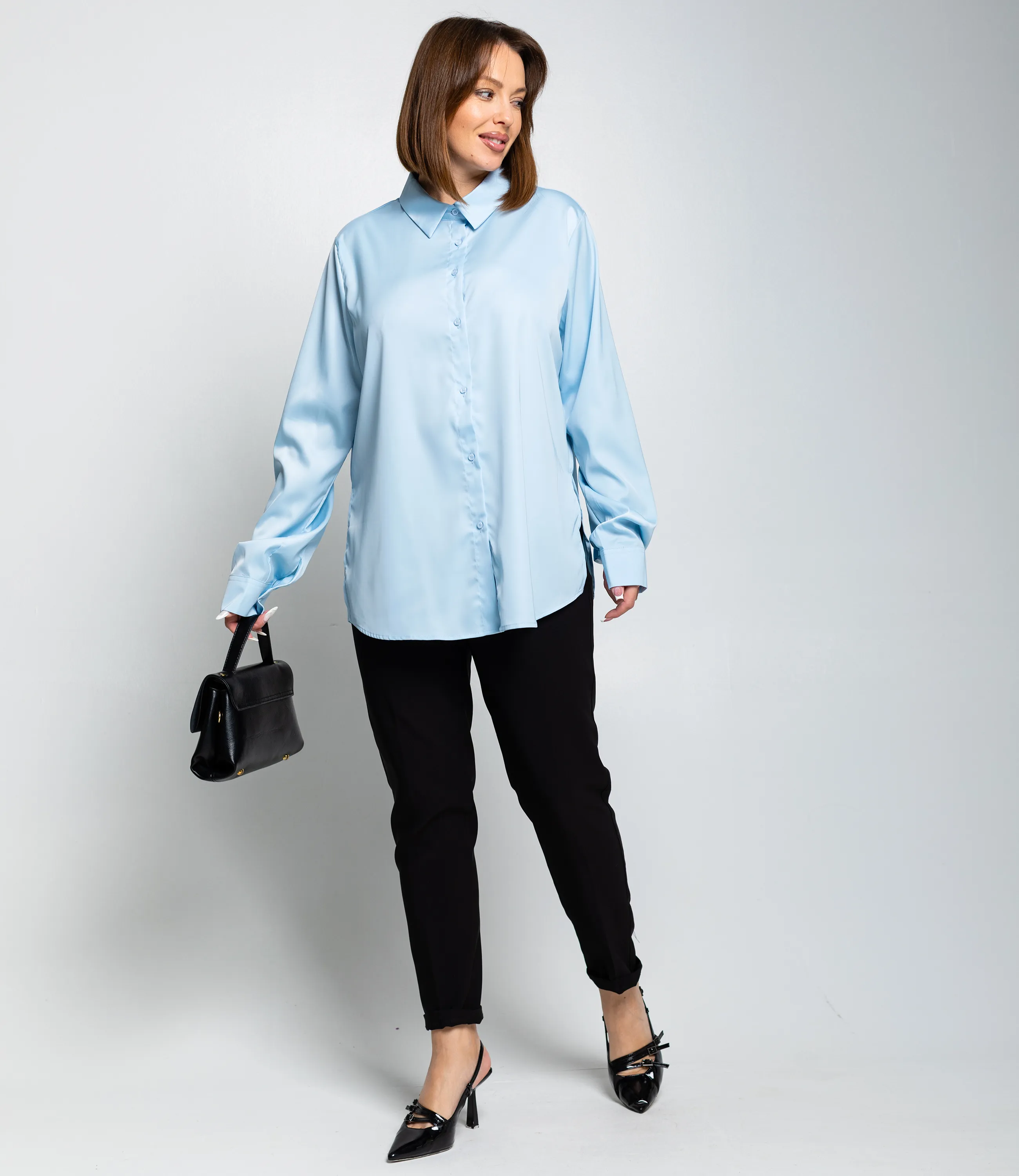 Рубашка #ОКТ085005, голубой - фото 4