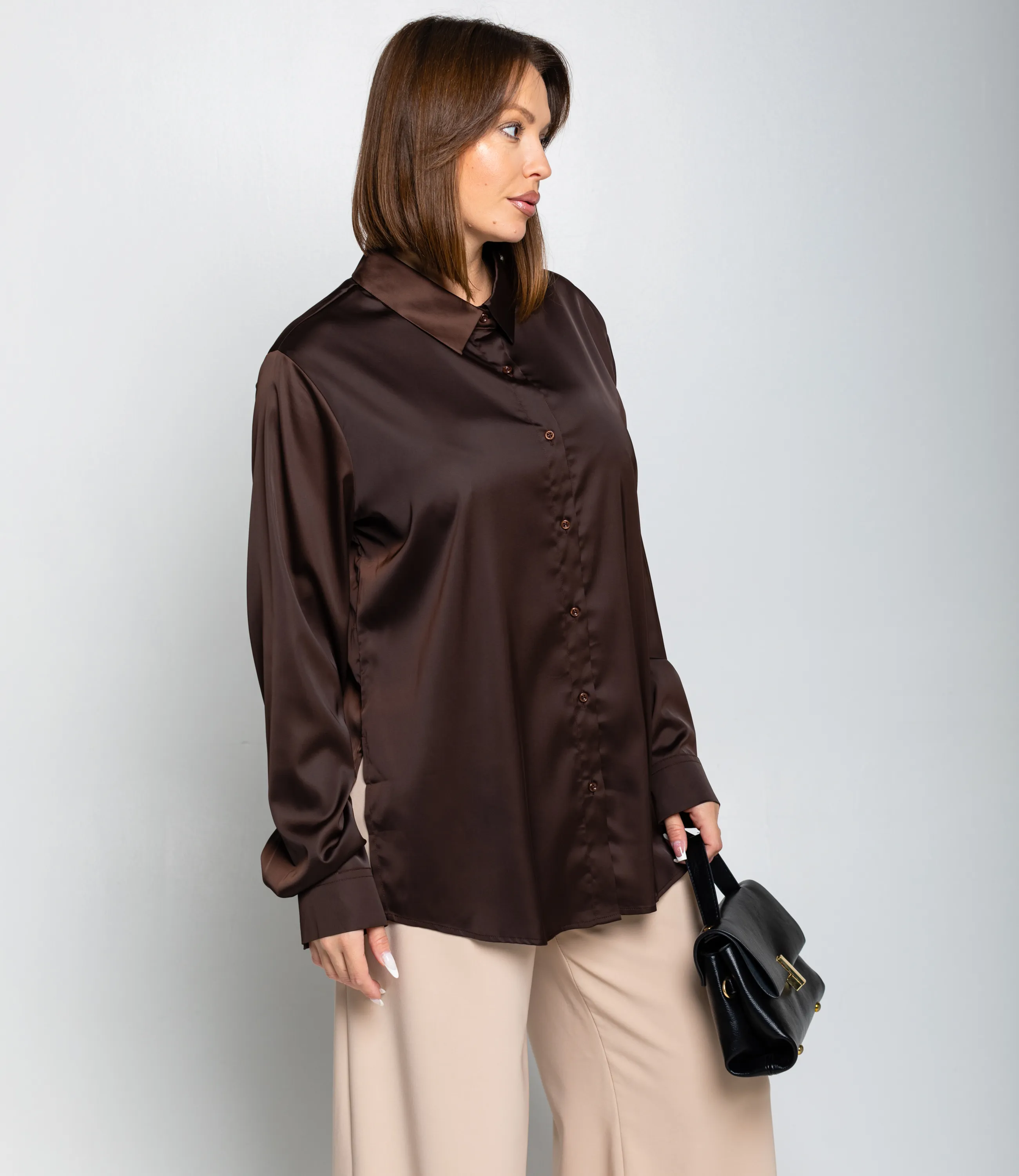 Рубашка #ОКТ085005, шоколадный - фото 2