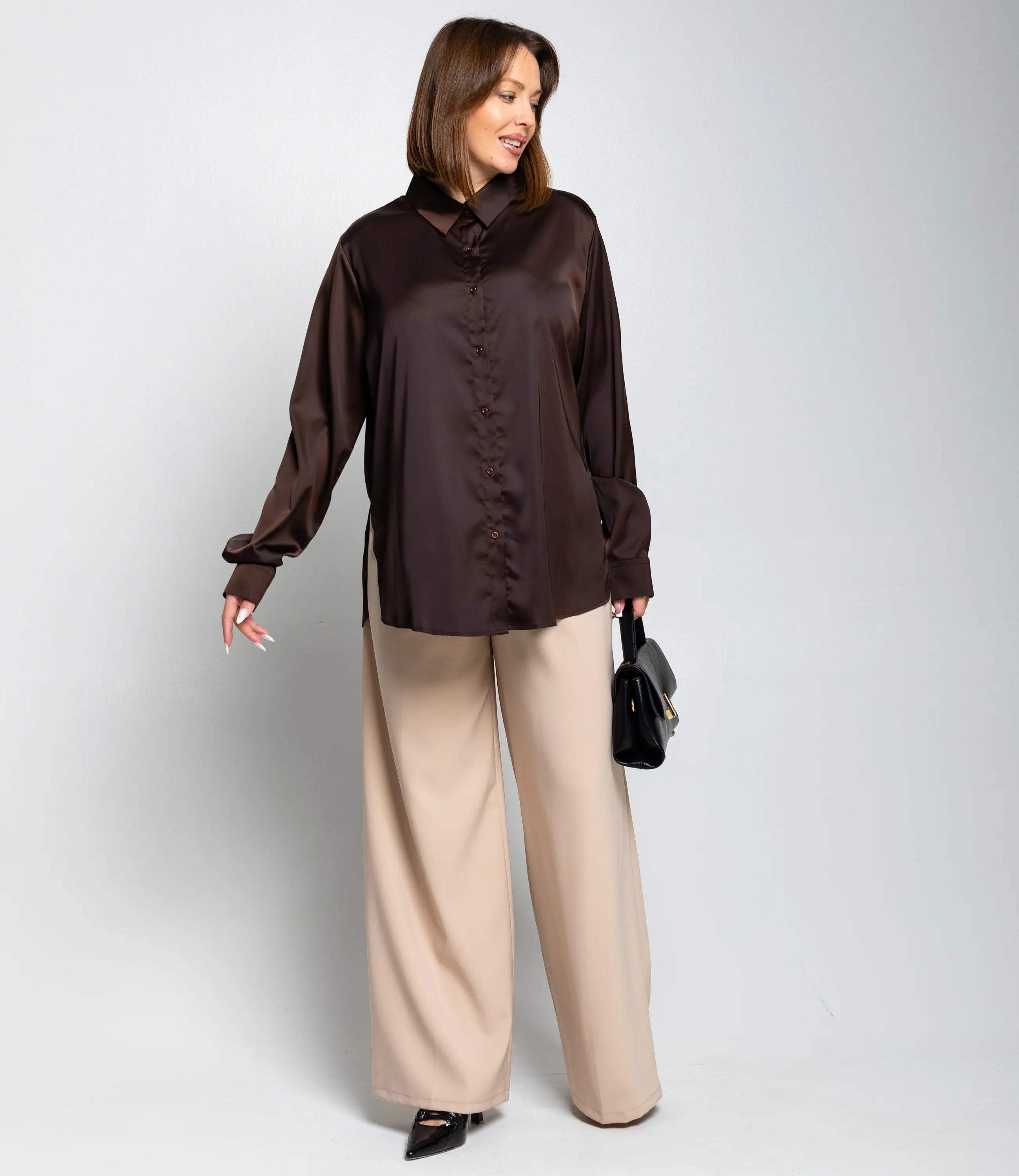 Рубашка #ОКТ085005, шоколадный - фото 4
