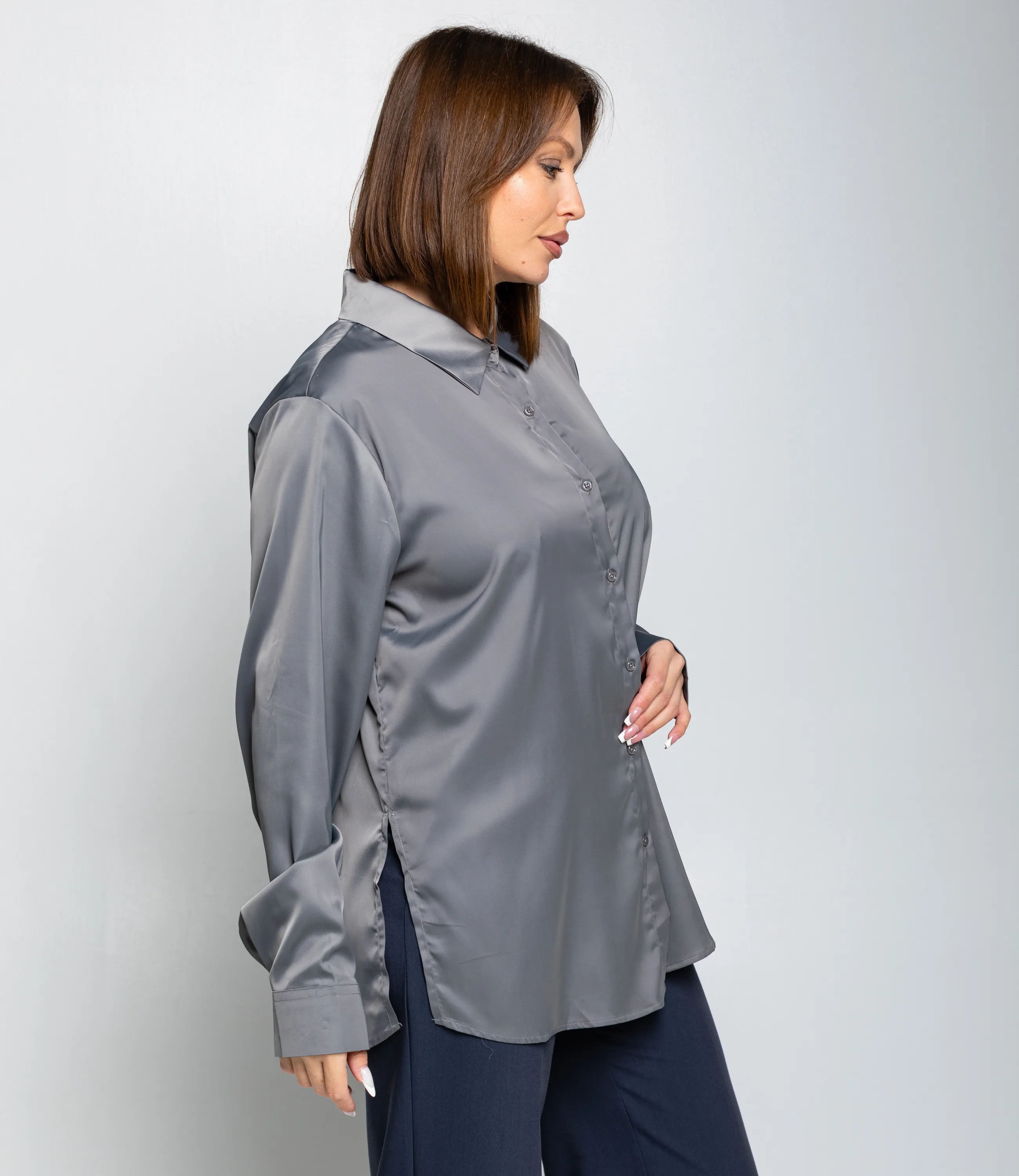 Рубашка #ОКТ085005, серый - фото 2